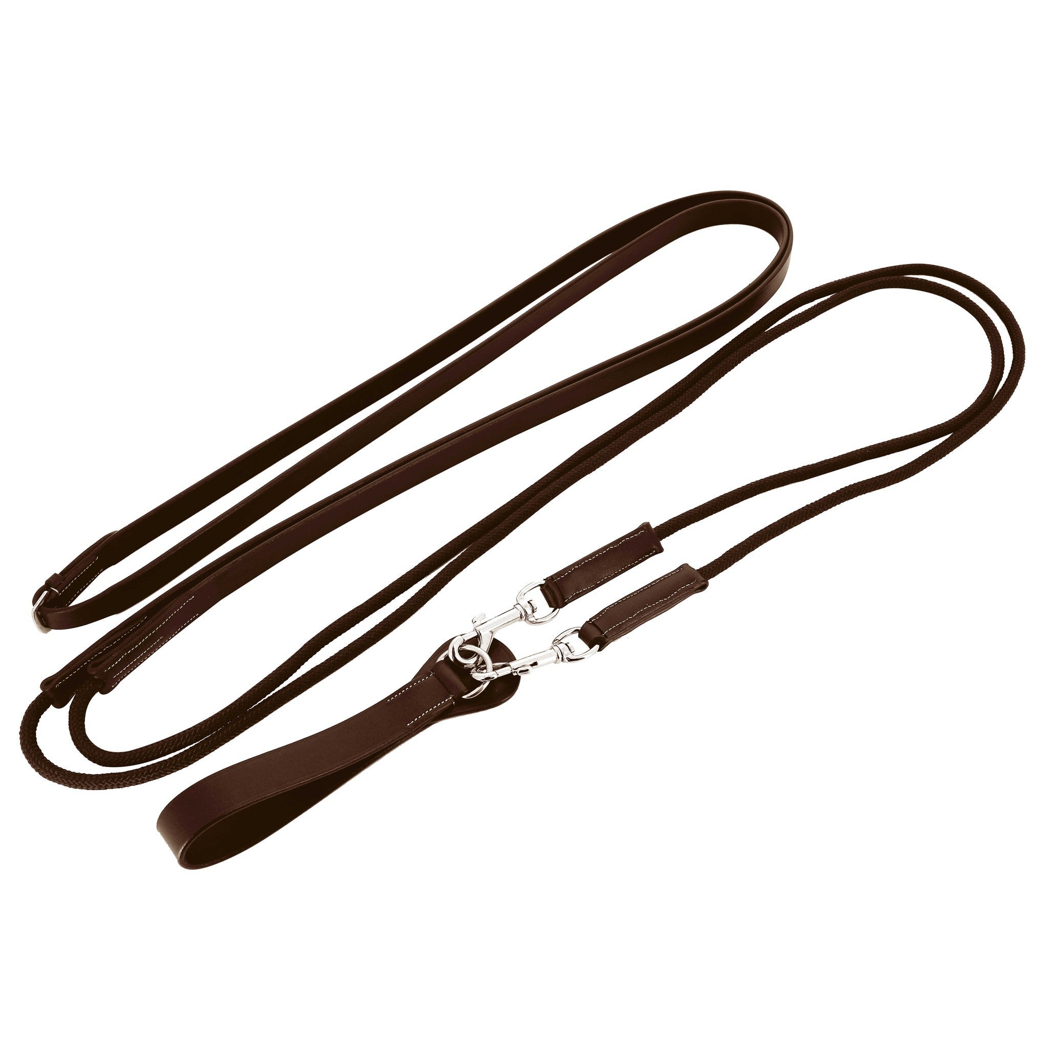 Norton Pro Draw Reins, leather/ rope Havana 305063318