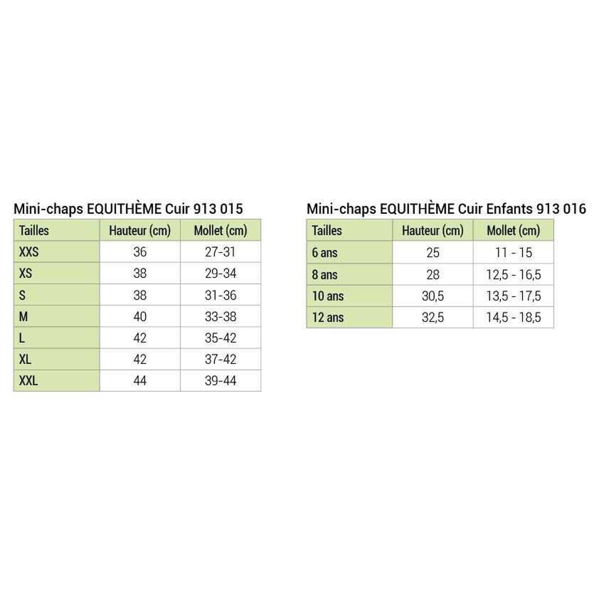 EQUITHÈME Leather half-chaps - Adult Black 913015203