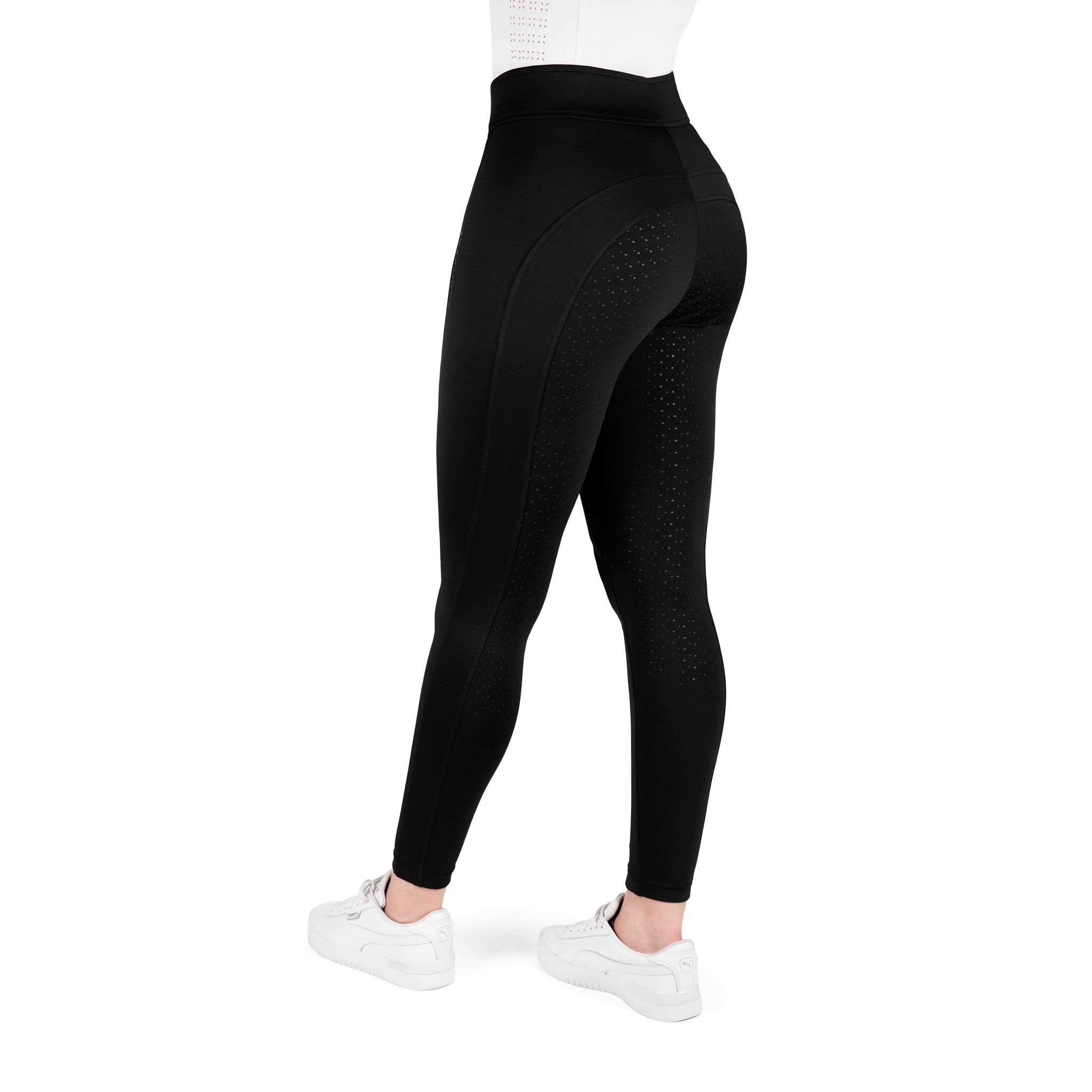 EQUITHÈME Birdy Full Seat Silicone Leggings - Ladies Black 979171236
