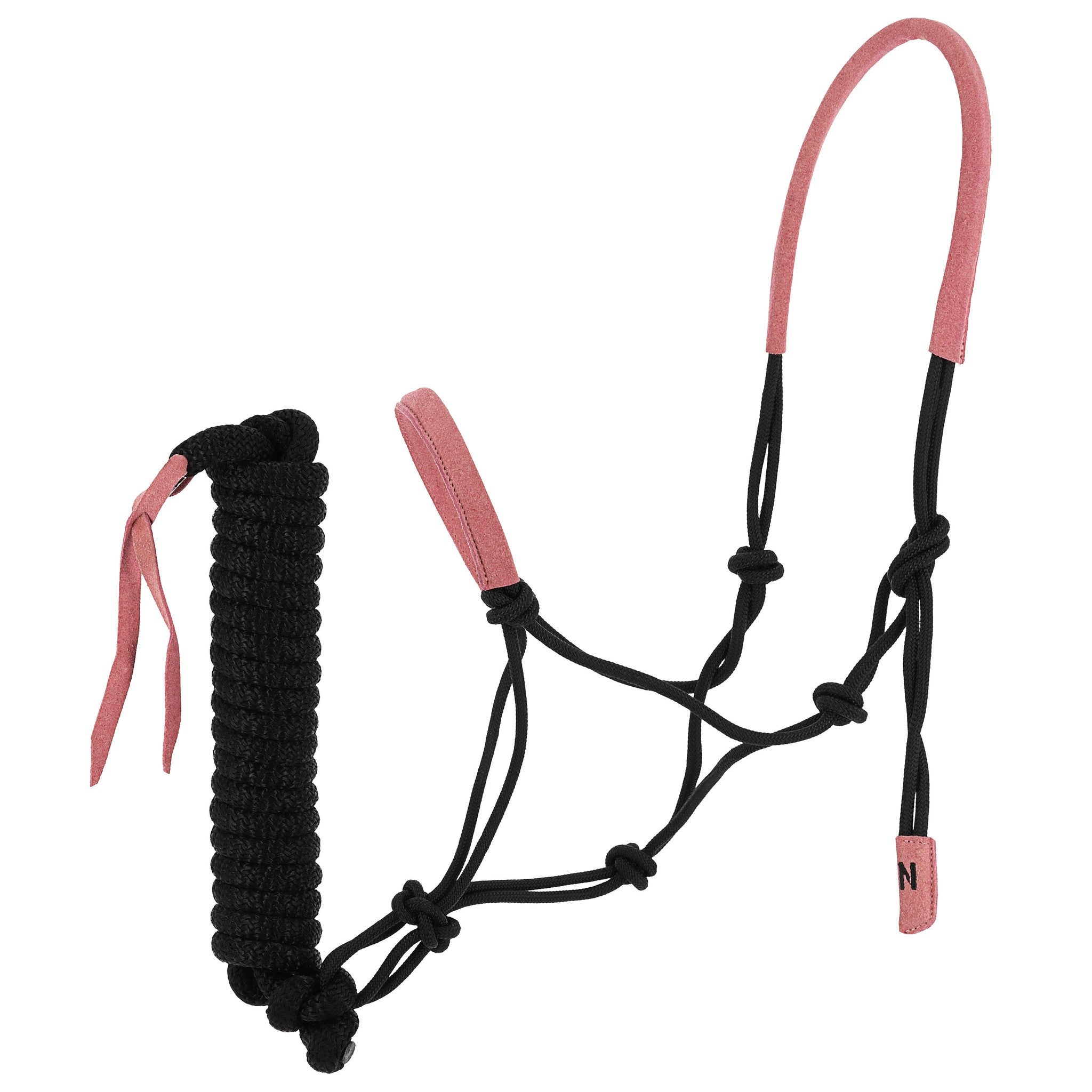 Norton Suede Rope Halter and Lead Set Black/pink 510270213