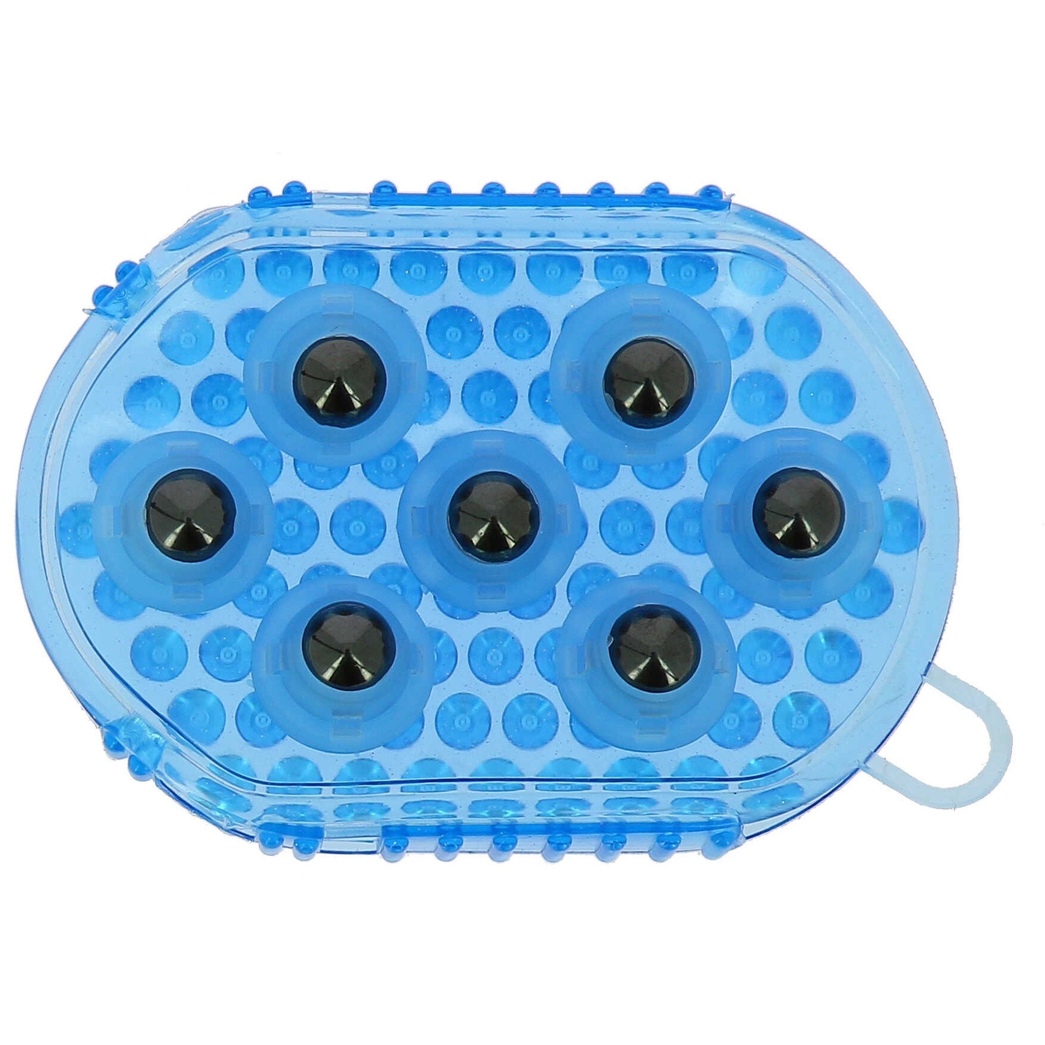 Curry comb and massage double sided glove Light blue 700147012