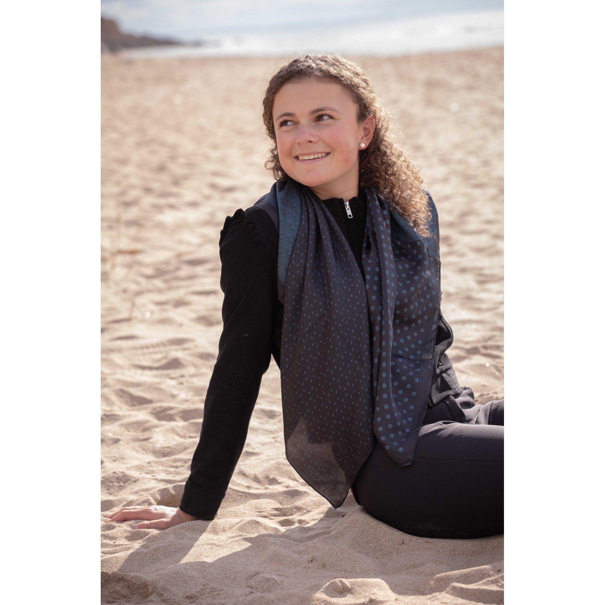 Pénélope Mya Scarf Peacock blue/black 985854002