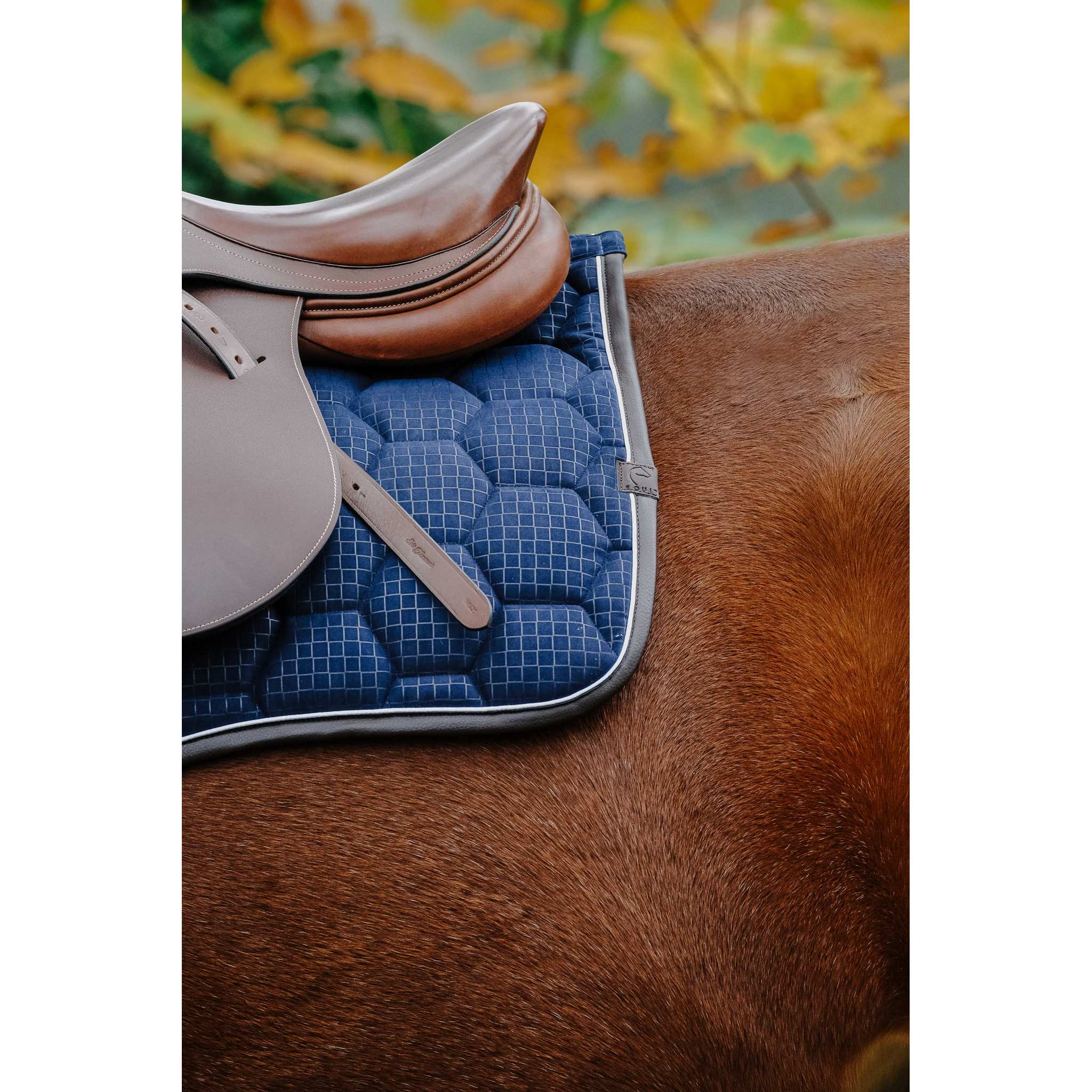 EQUITHÈME Quadri All-Purpose Saddle Pad Navy blue - 204779007_ambi_3