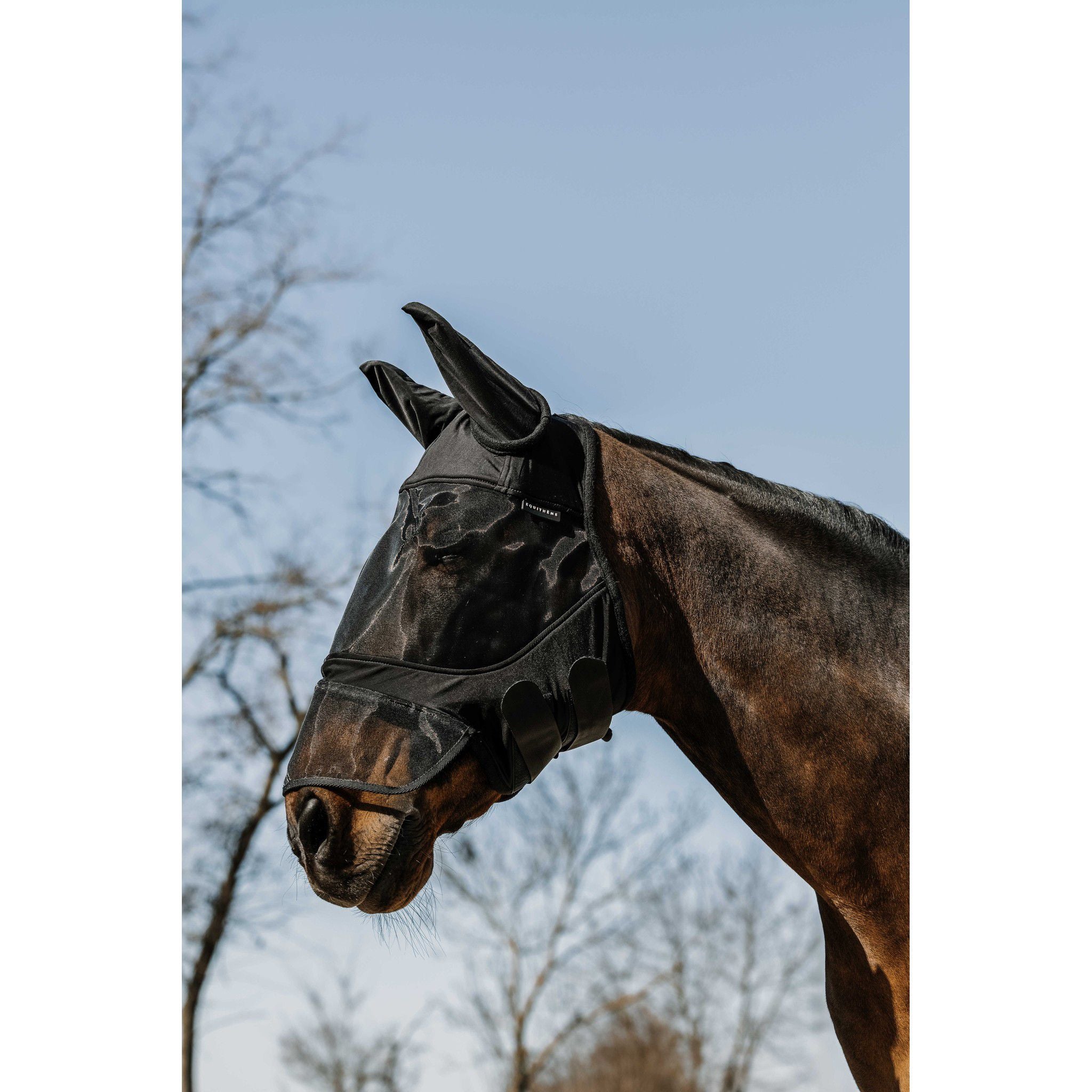 EQUITHÈME Soft UV Protection Fly Mask + Nose Black 306032203