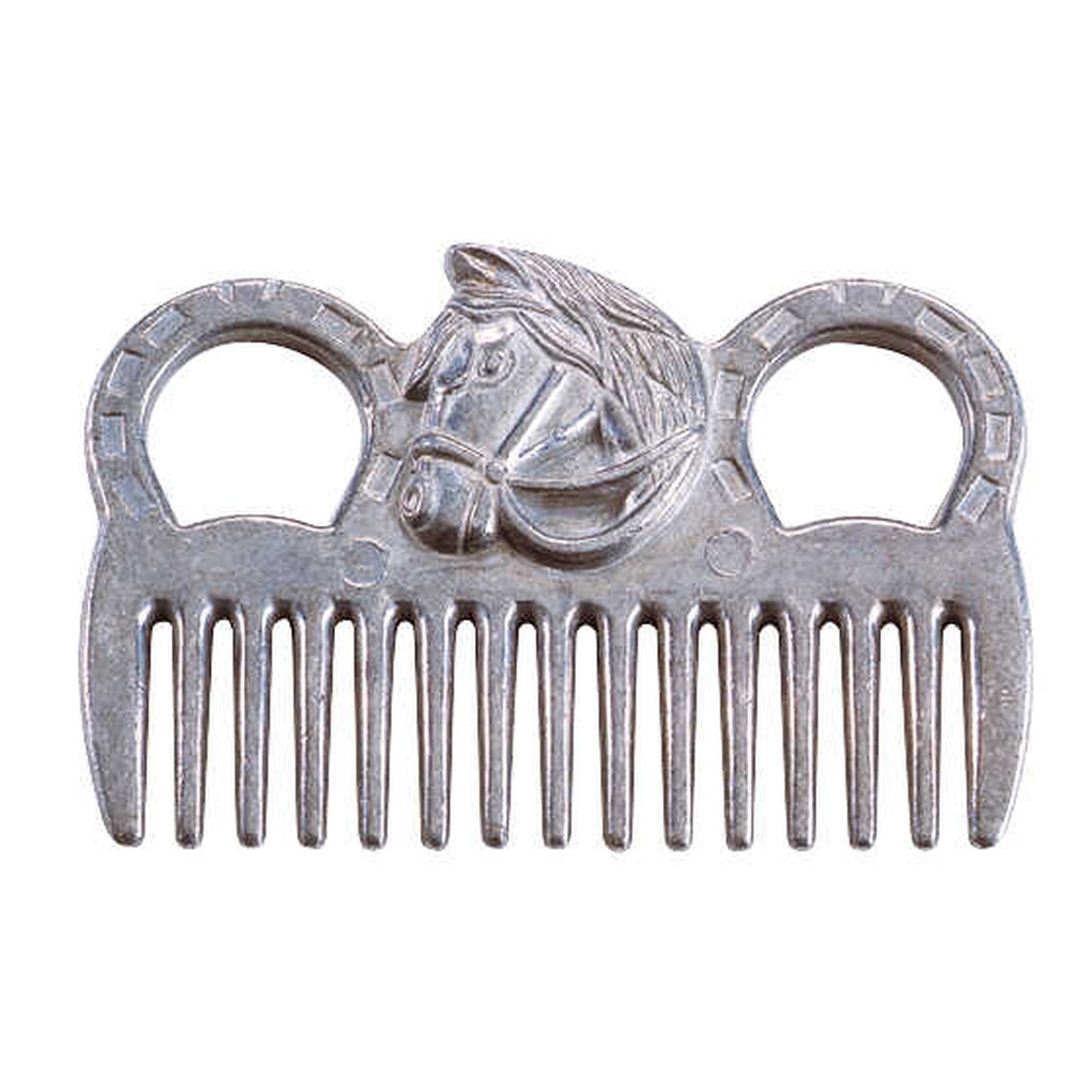 Hippo-Tonic Tail comb with horse's head Silver 700047