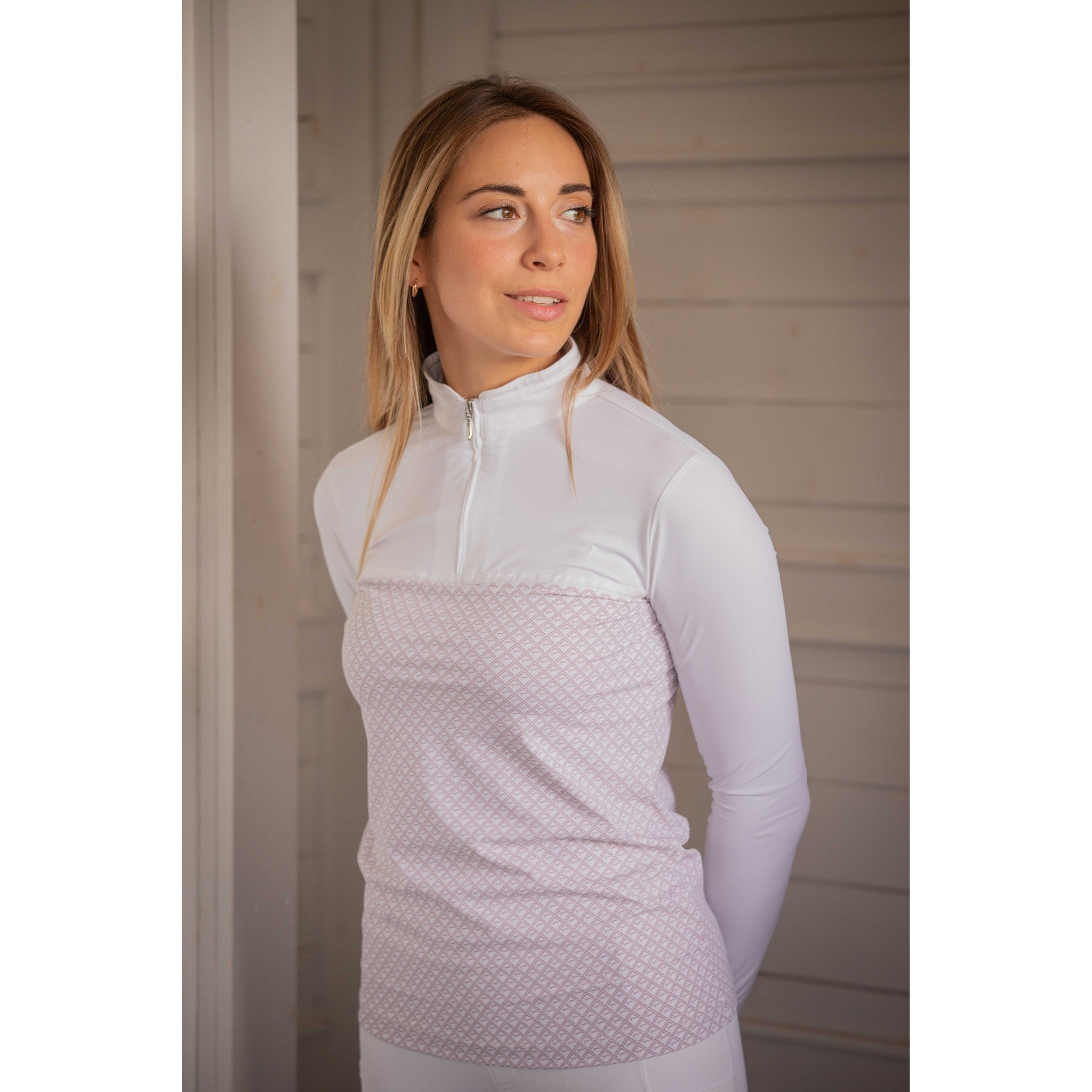 Pénélope Debbie Show Polo Shirt - Ladies White/pink 987920011