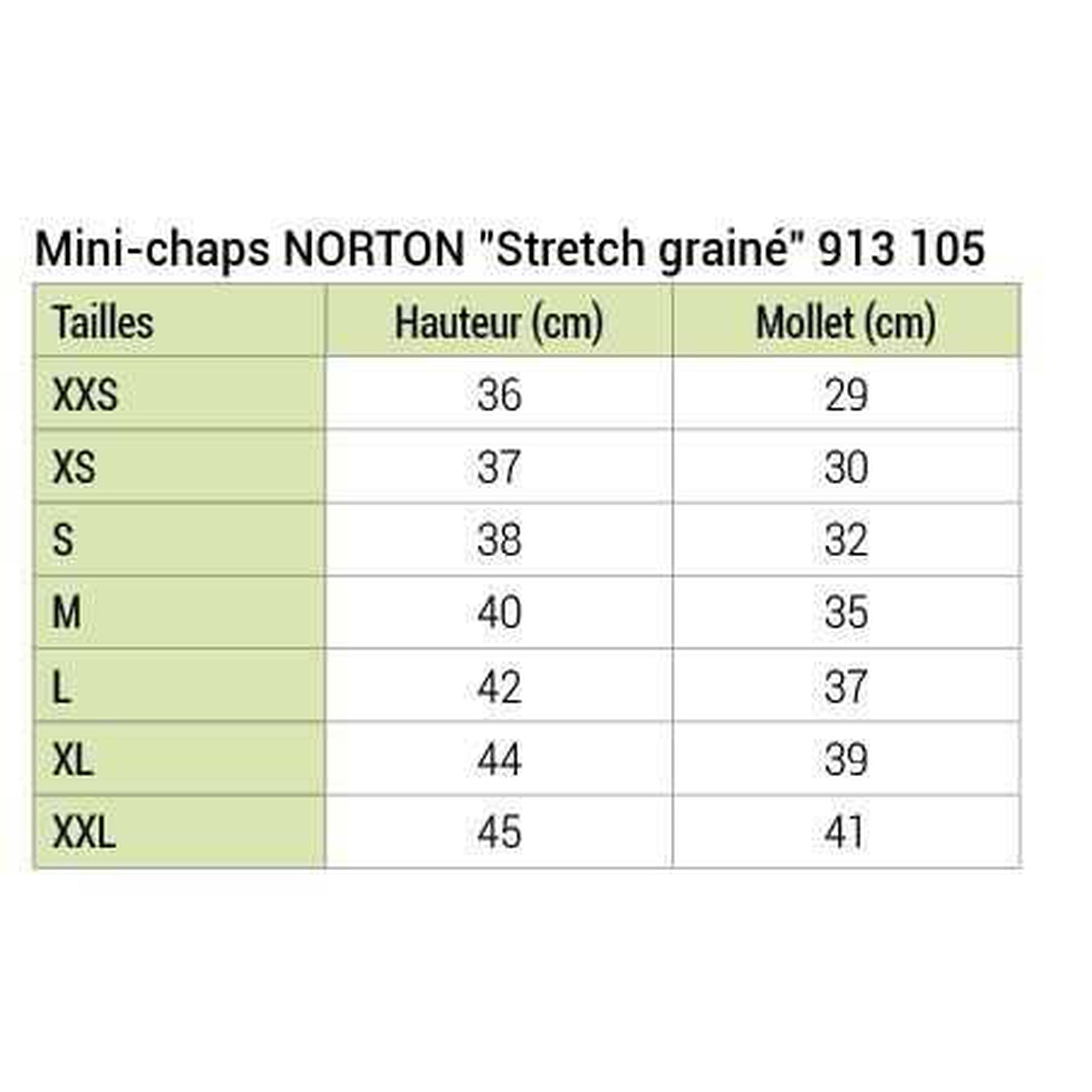 Norton Stretch grained Mini-Chaps - Adult Black 913105203