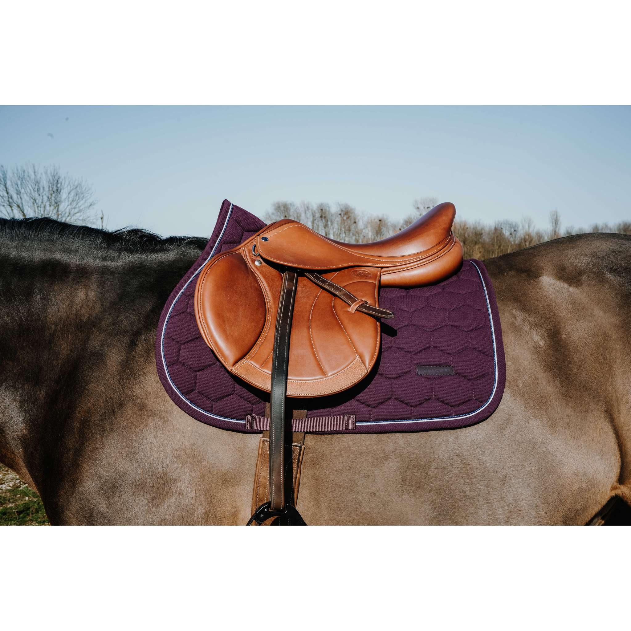 EQUITHÈME All-Purpose Saddle Pad - Honey Burgundy - 204028033_ambi_1
