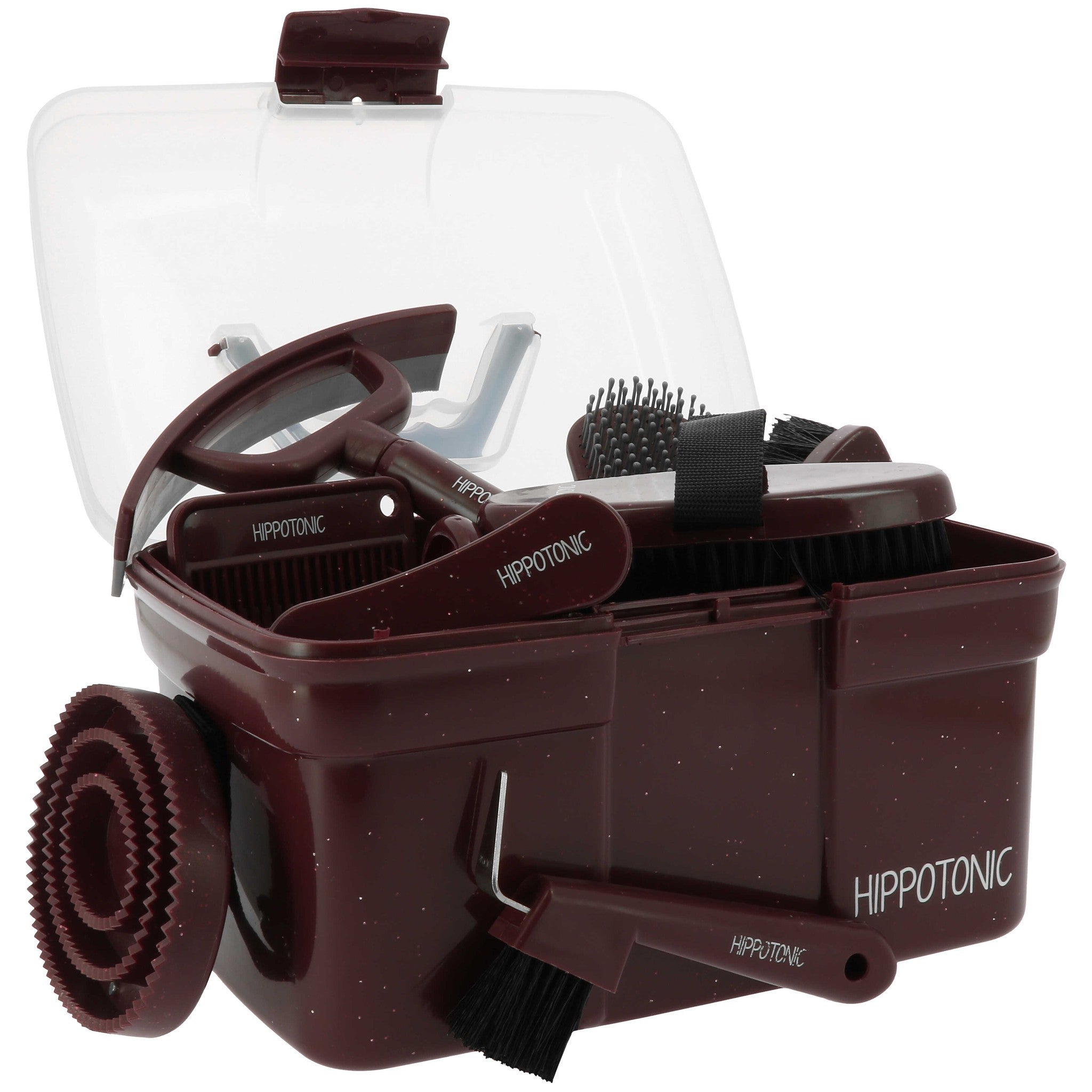 Hippo-Tonic Glitter Tack Grooming Box Burgundy 700044133