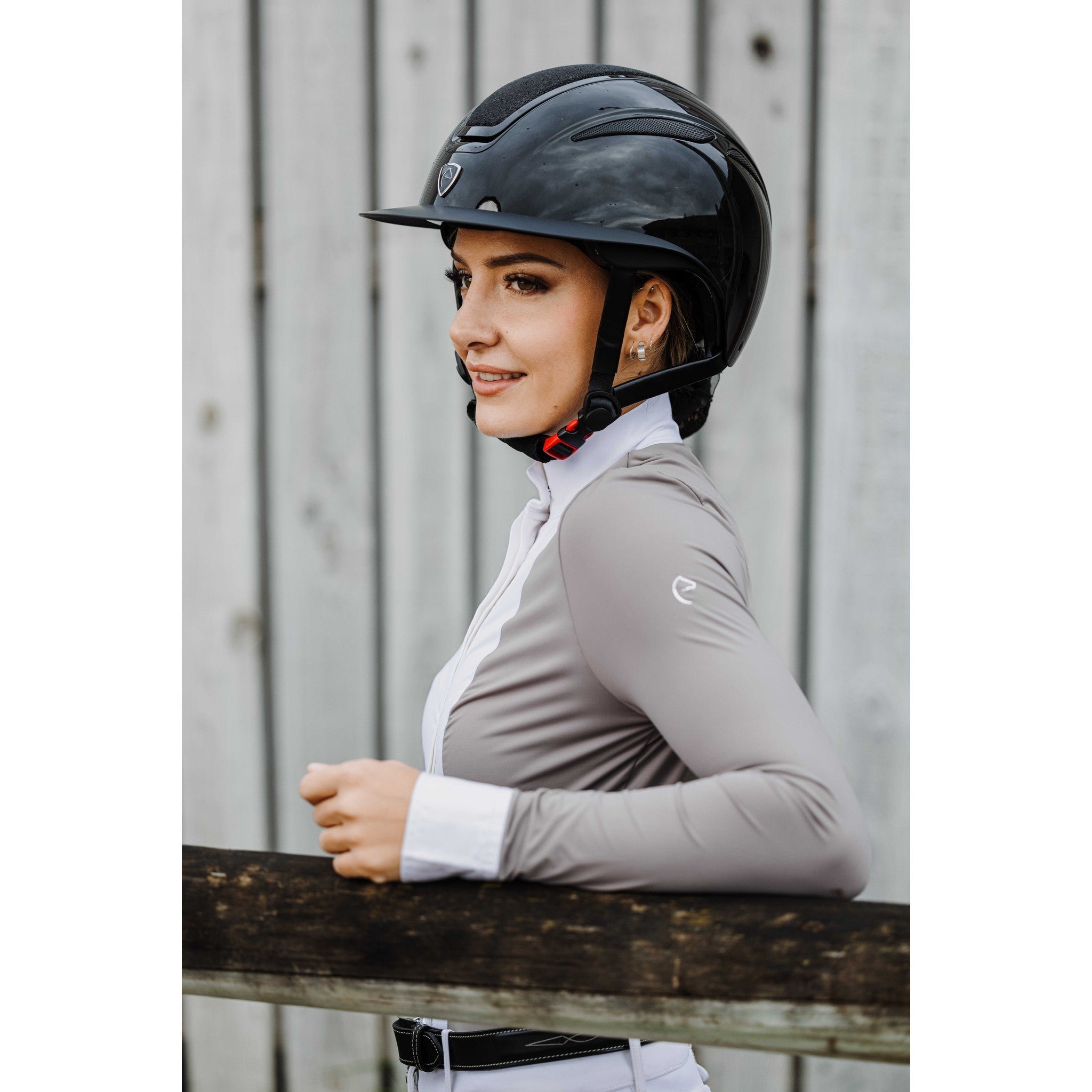 EQUITHÈME Julie Show Shirt - Ladies - Taupe - 962124271_ambi_2
