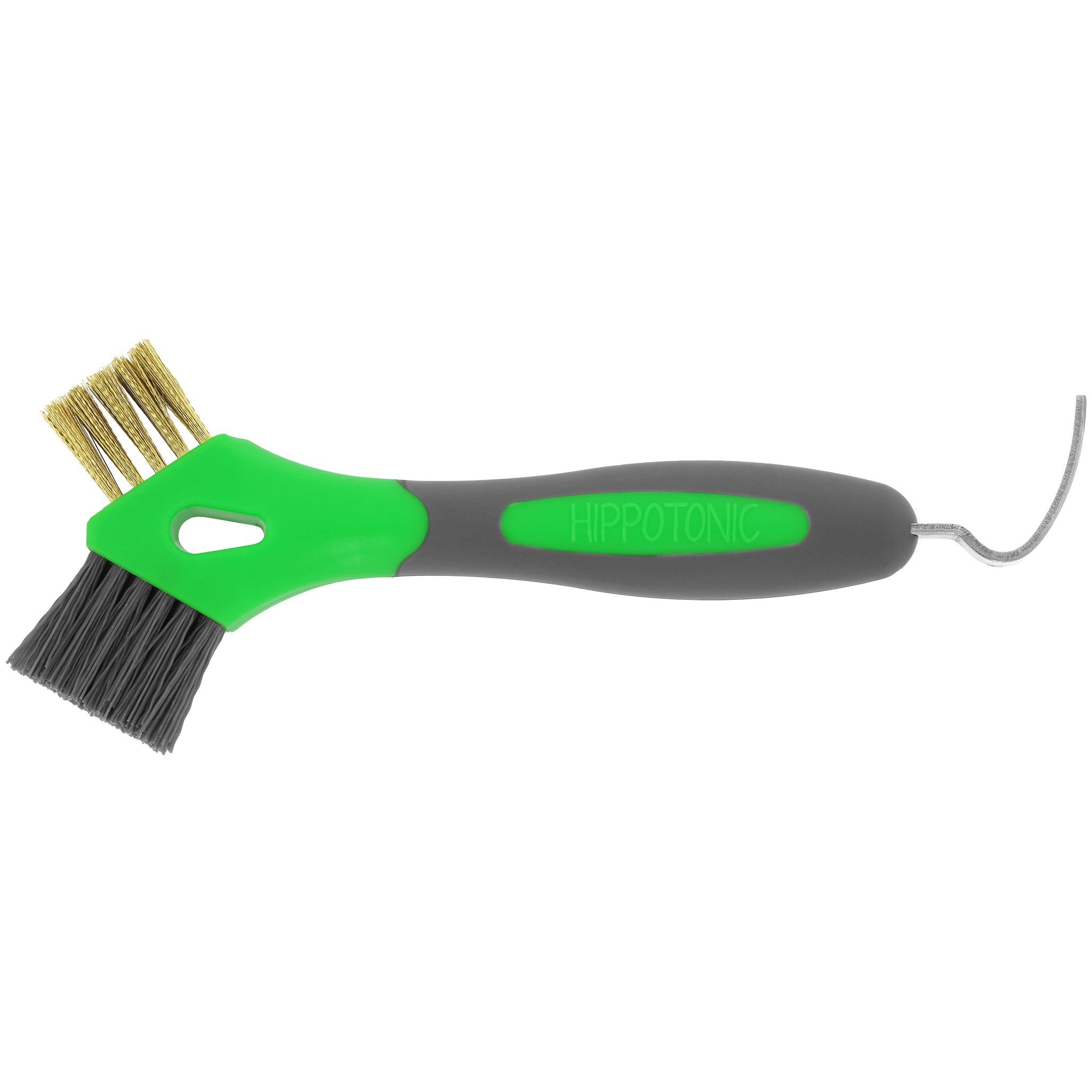 Hippo-Tonic 3-in-1 Metal Brush Hoof Pick Green 700143028
