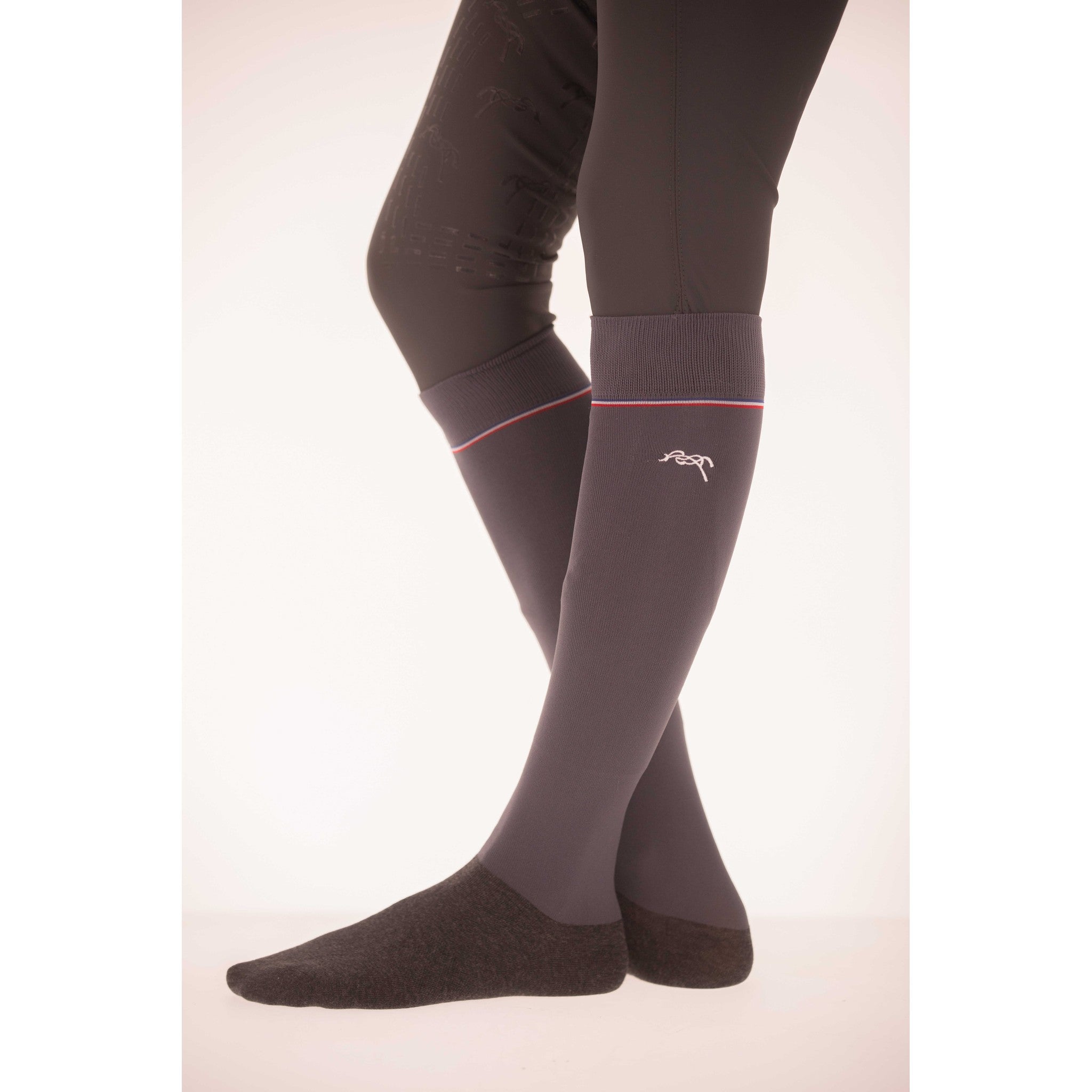 Pénélope Luxe Stripes & Cross socks - Ladies Grey 986803112