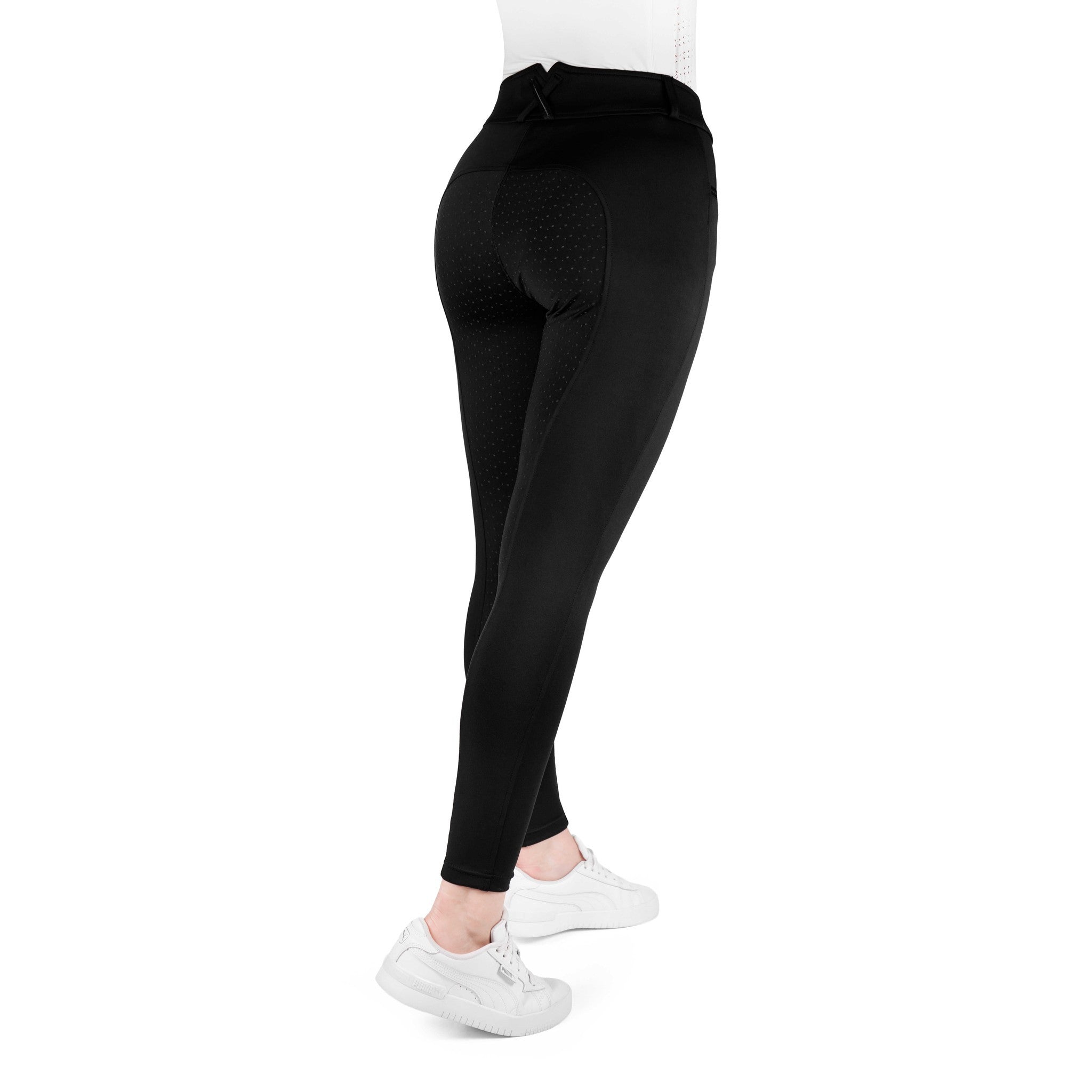 EQUITHÈME Carly Full Silicone Seat Breeches for Women Black 979862236