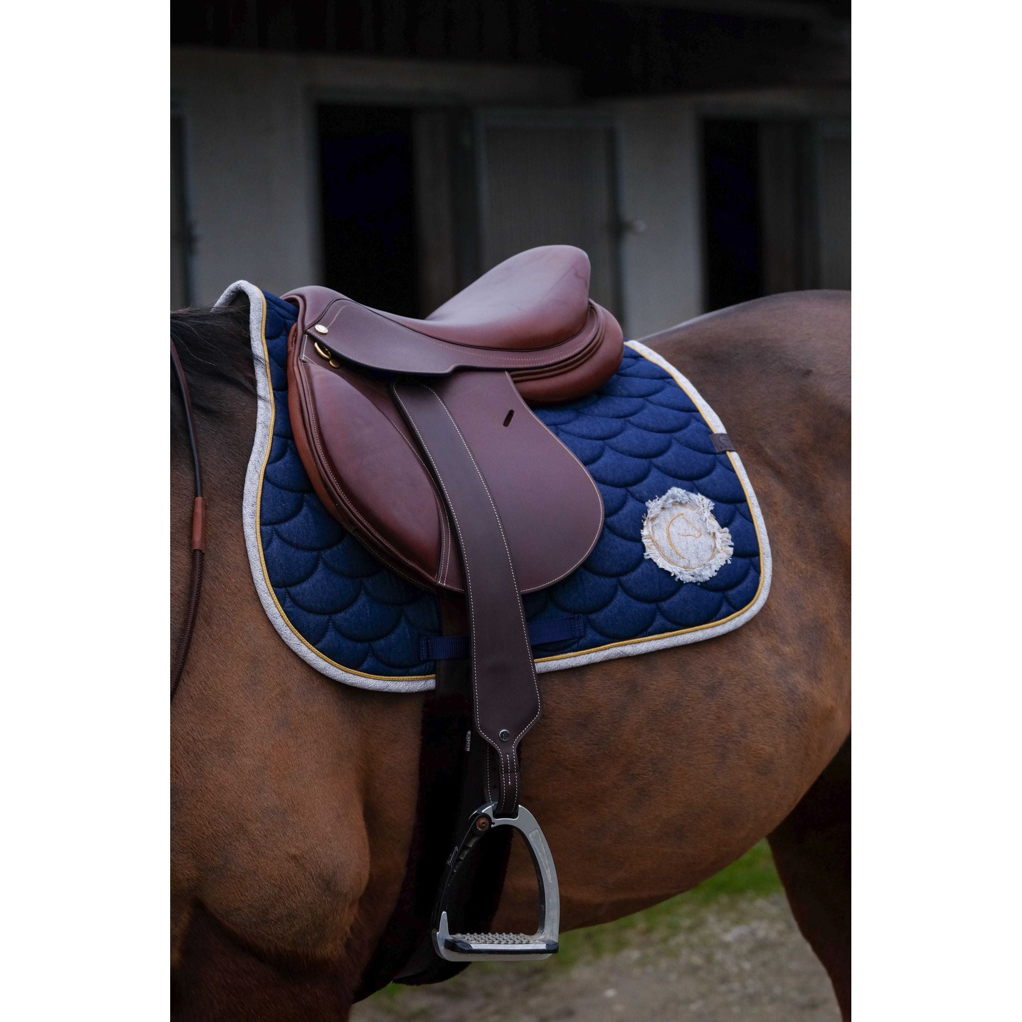 EQUITHÈME Denim All-Purpose Saddle Pad Navy blue - 204771007_ambi_4