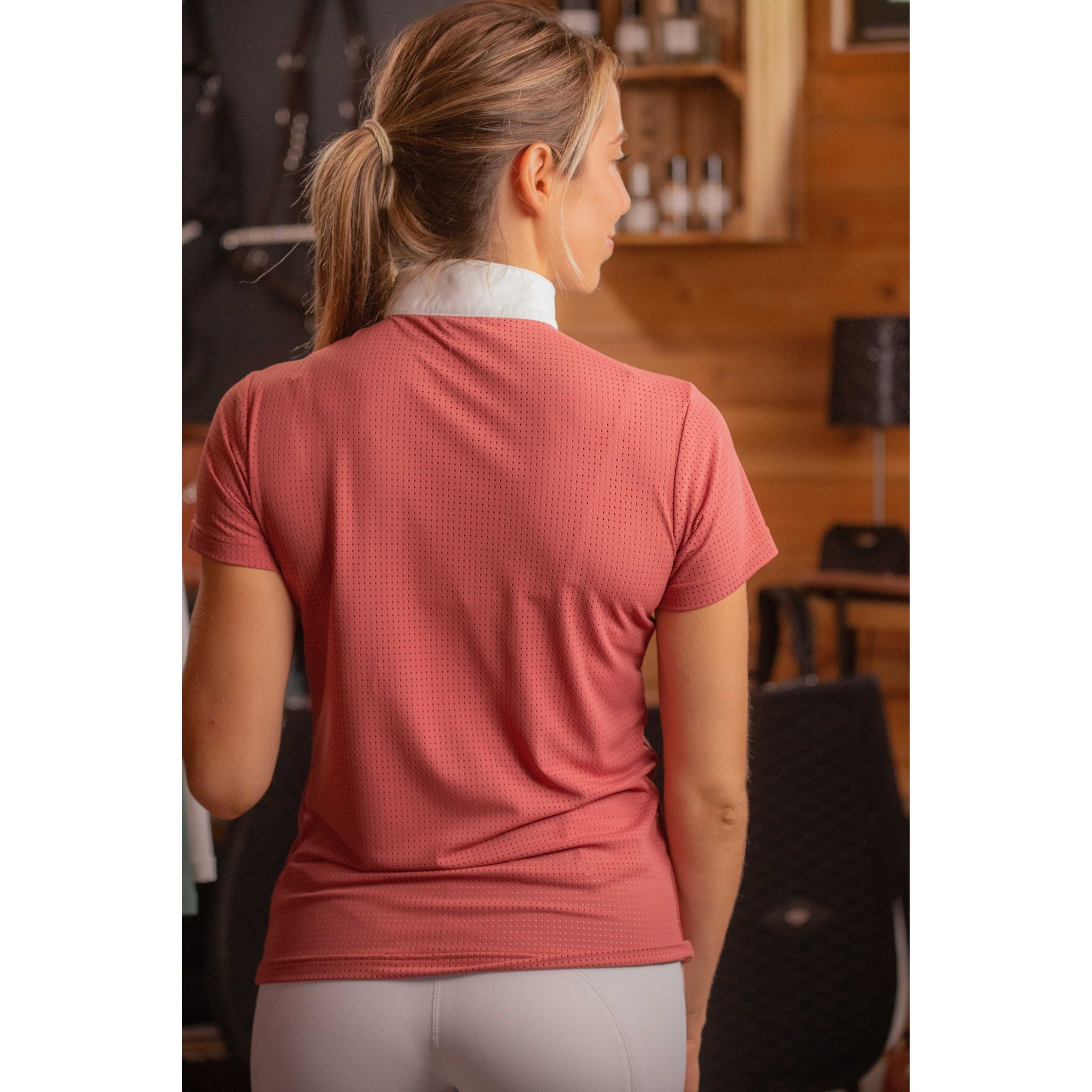 Penelope Florence Mesh Competition Polo - Women's Terracotta - 987924241_ambi_5