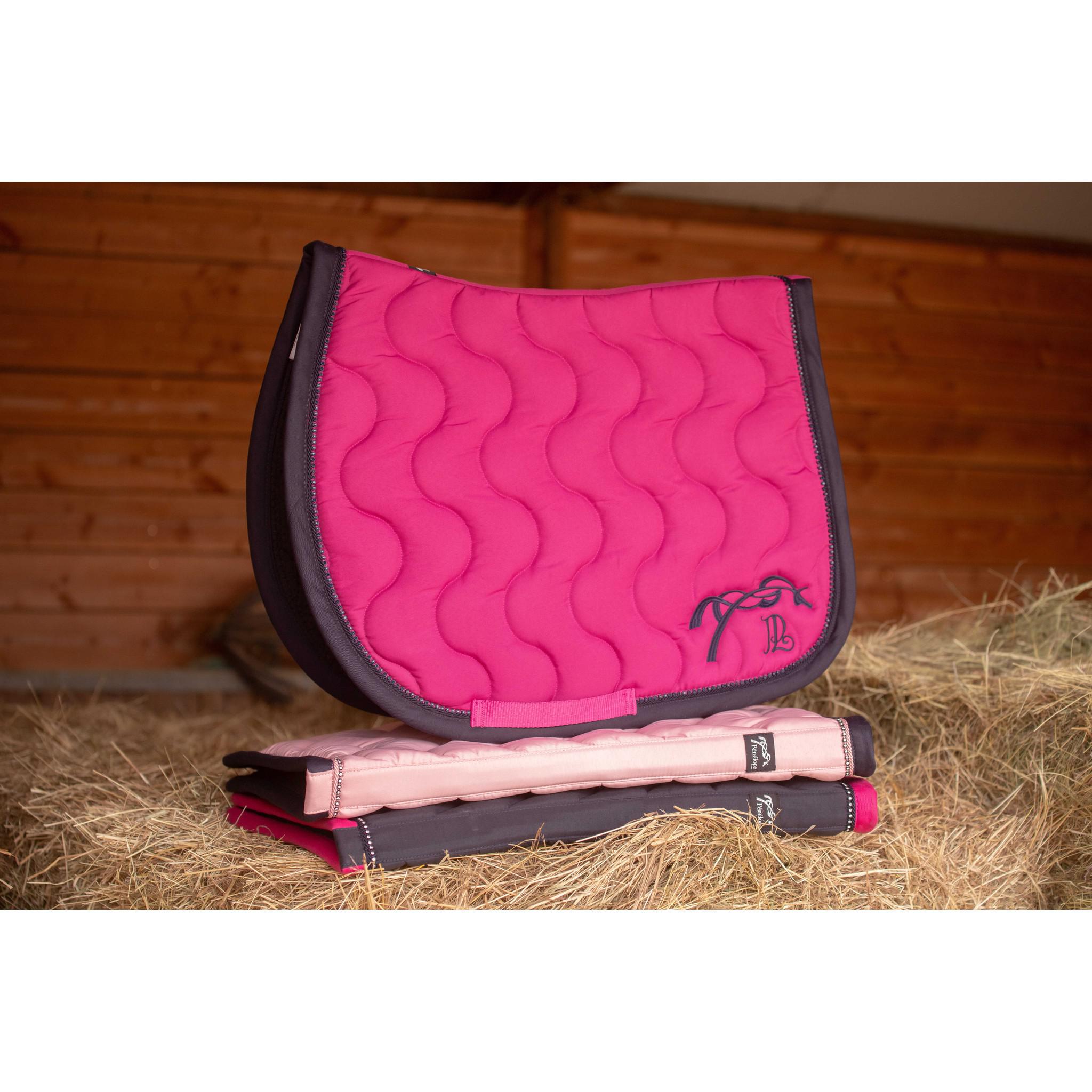 Pénélope Diamant Saddle Pad - All purpose Fuchsia/navy blue 204846132