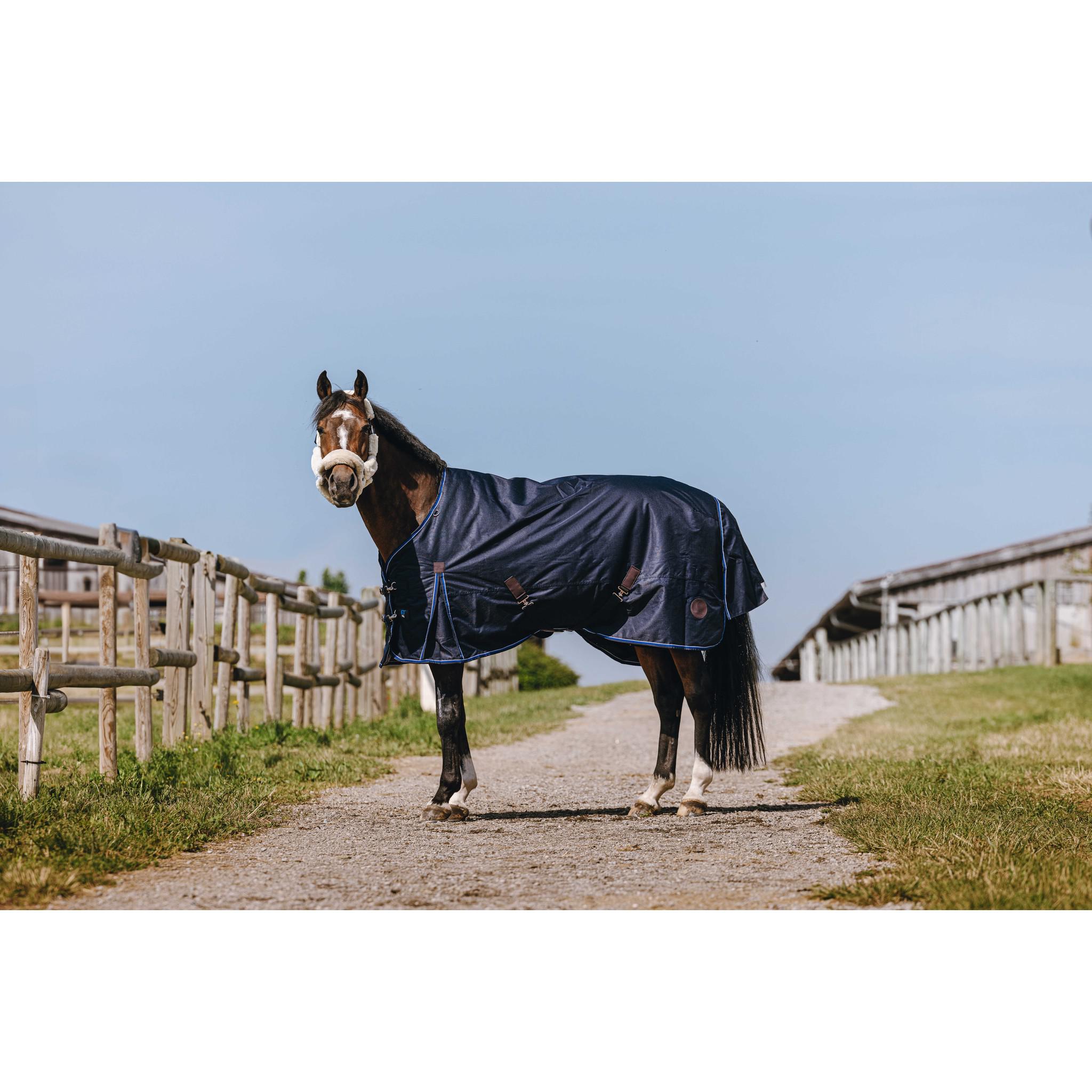 EQUITHÈME Classic 1200D Turnout sheet - High neck Navy blue 400530063