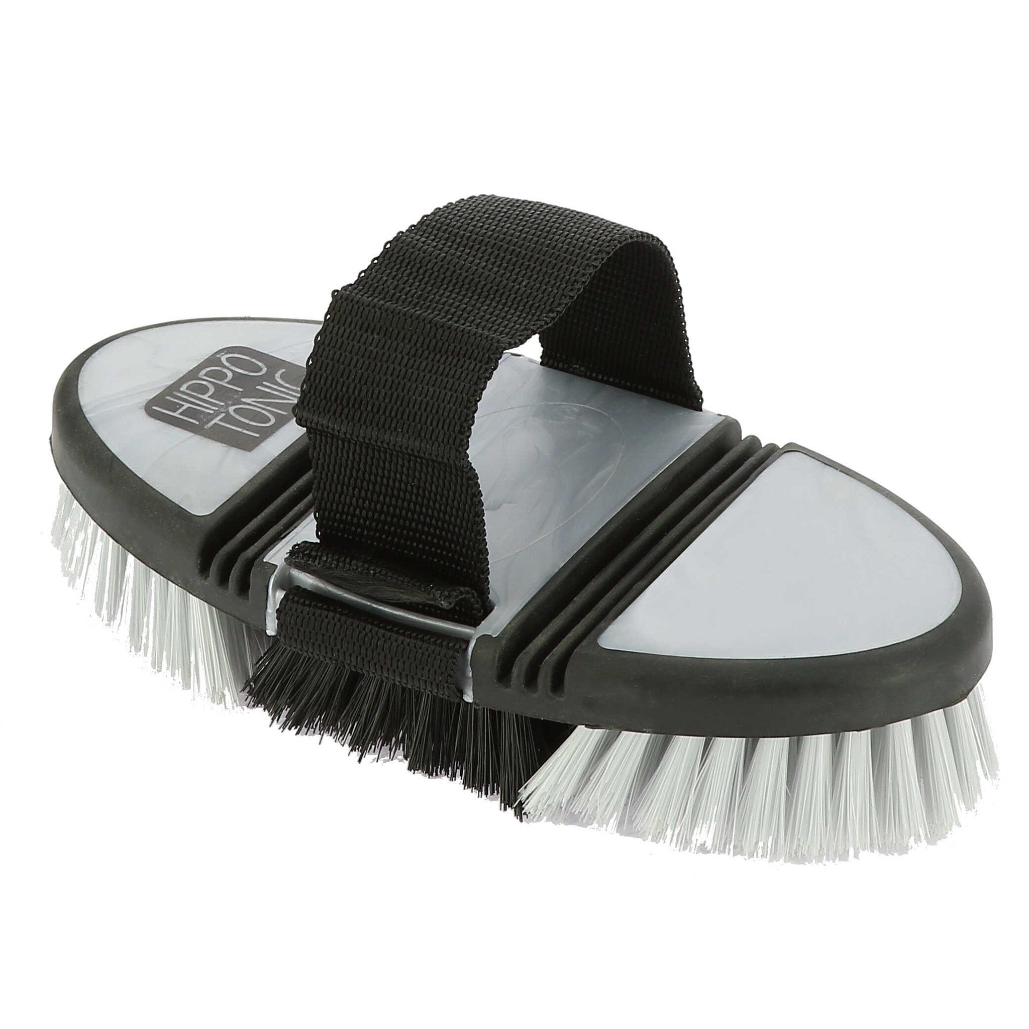 "Softgrip" flexible nylon dandy brush HIPPO-TONIC Grey/black 700550112