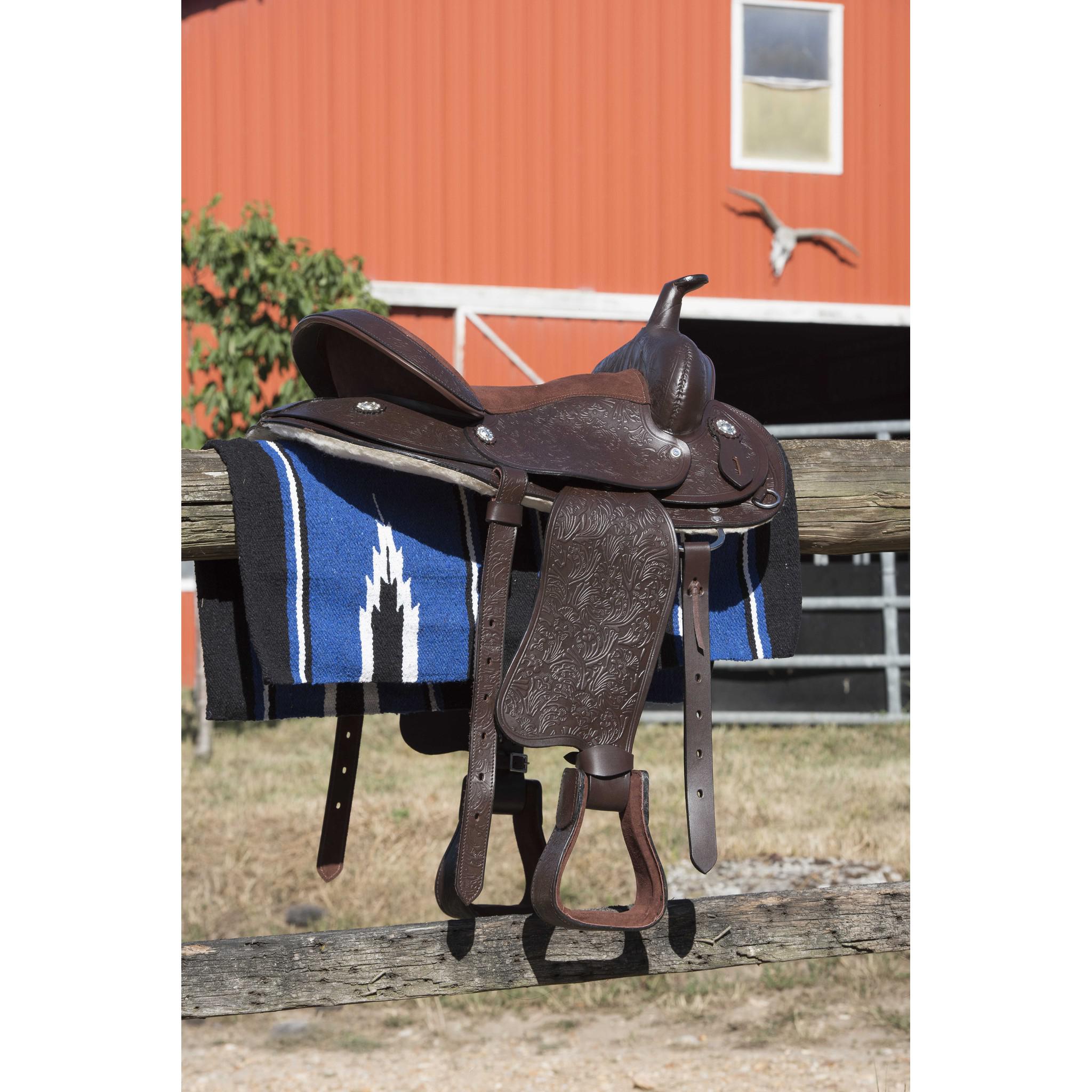 Westride Navajo cotton/acrylic horse pad Black/royal blue 801090026