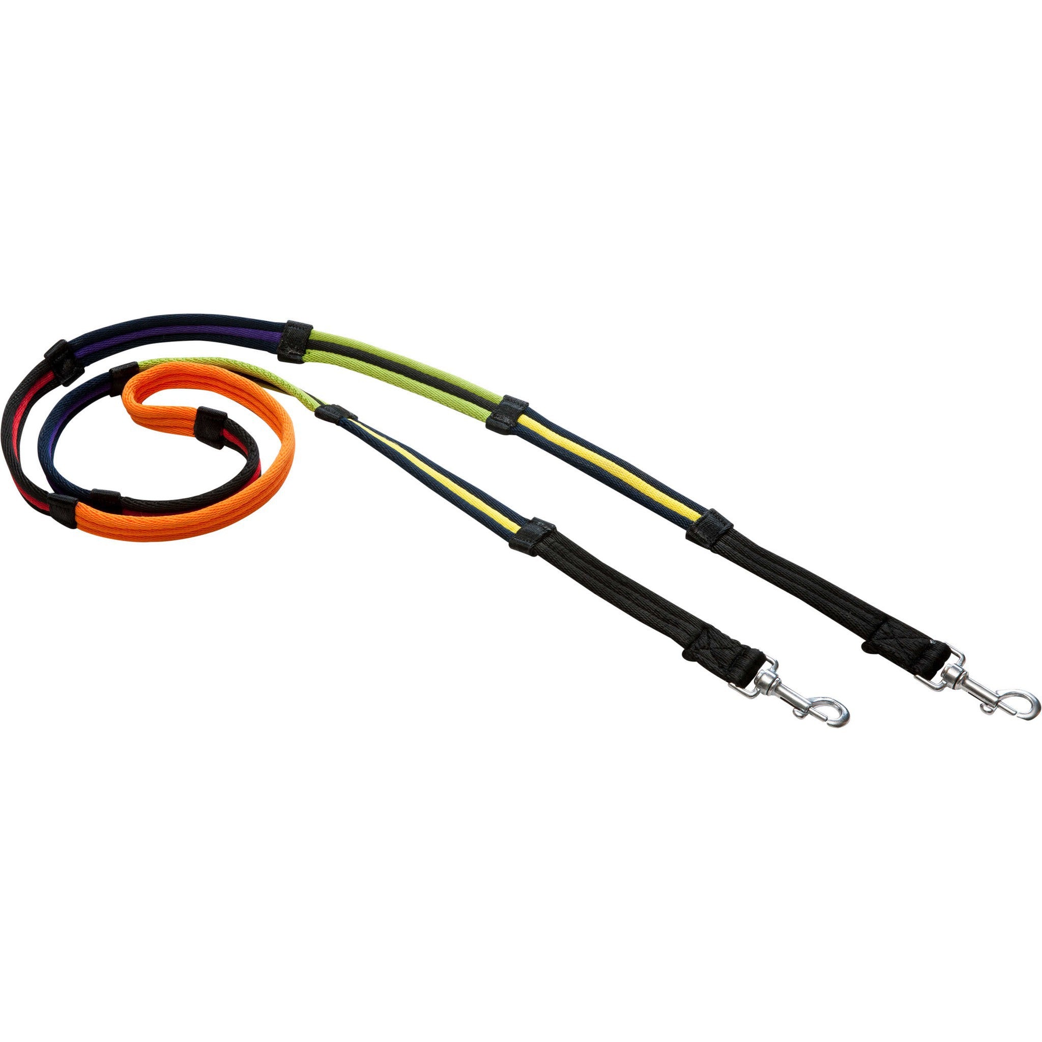 Norton Club Padded educative reins Black, multicolour thread, nickel plated brass buckle 305020000