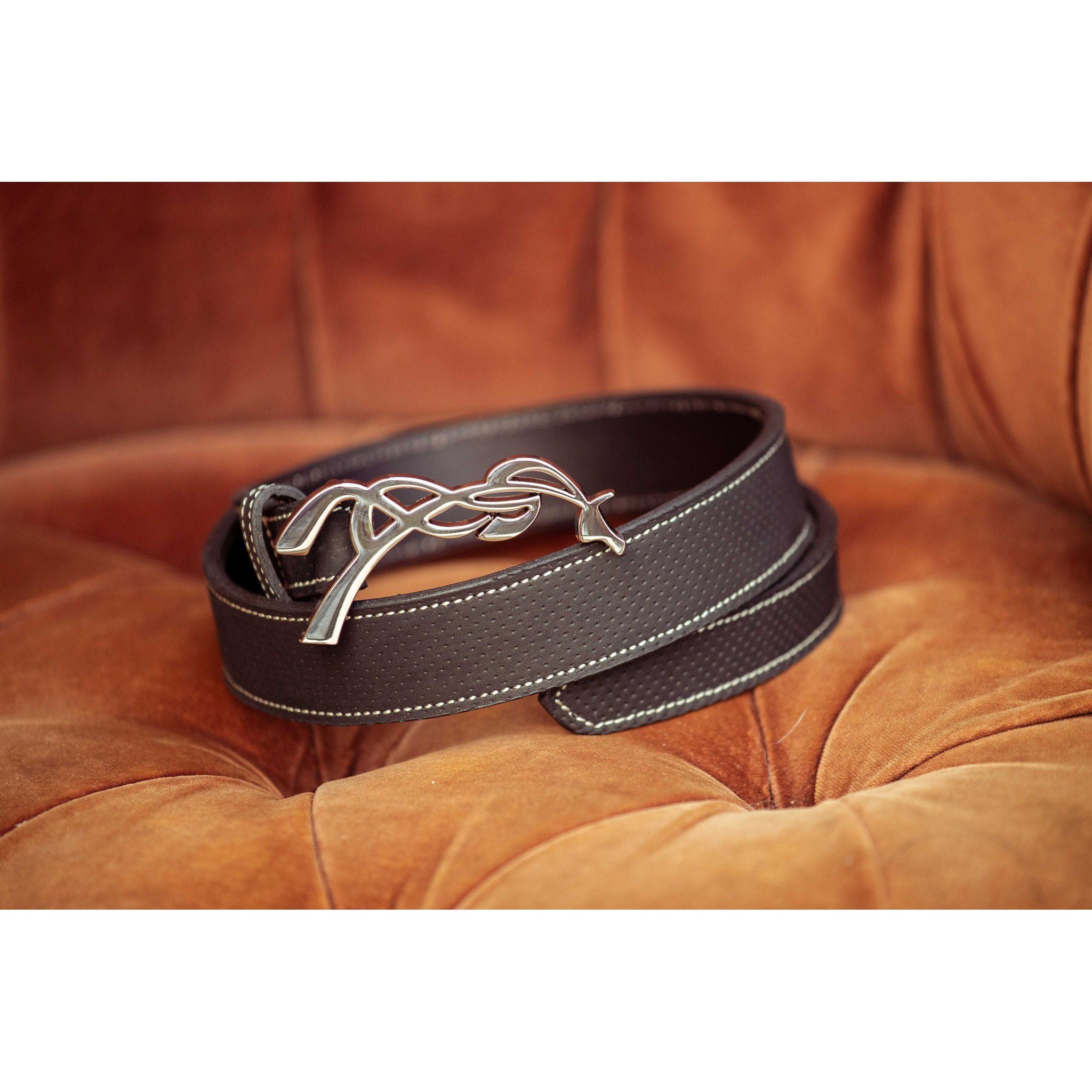 Pénélope Signature perforated leather Belt Black 960009275