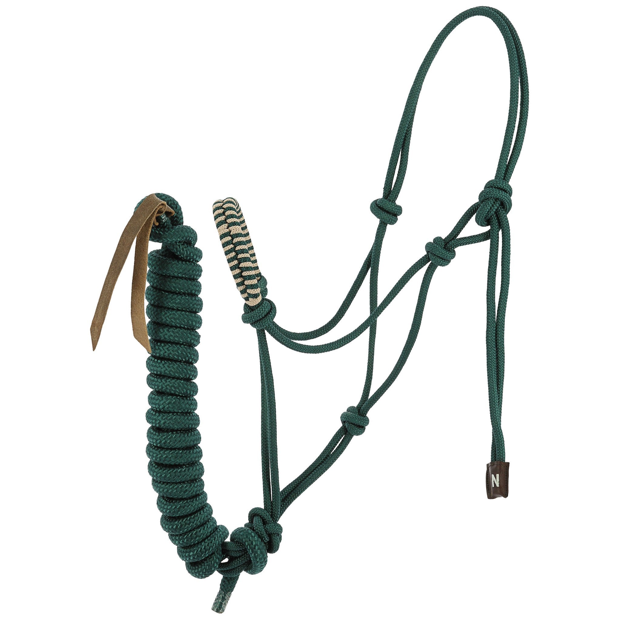 Norton Deco Rope Halter and Lead Set Green/beige 510265308