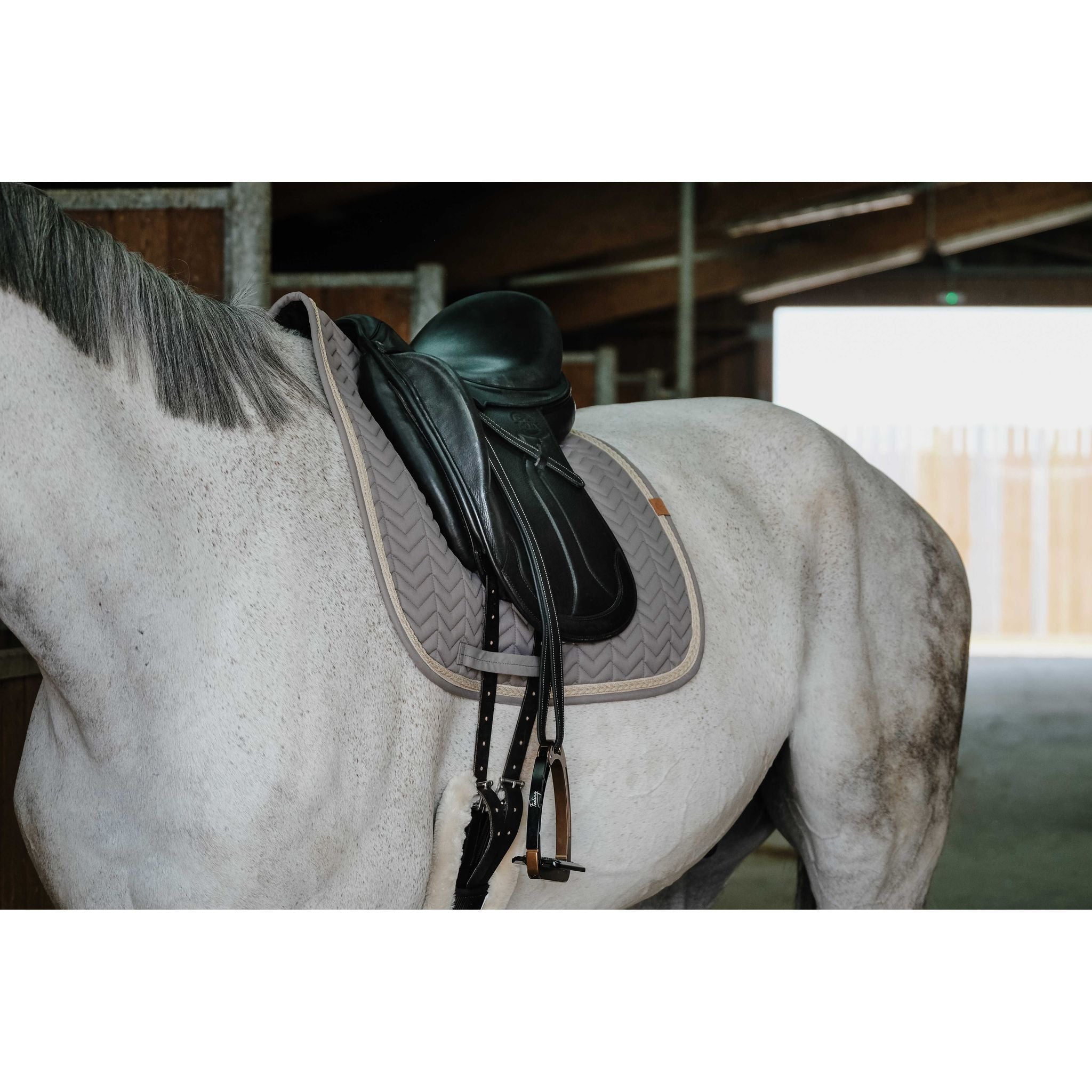 EQUITHÈME Softy Dressage Saddle Pad Dark grey - 204766011_ambi_2