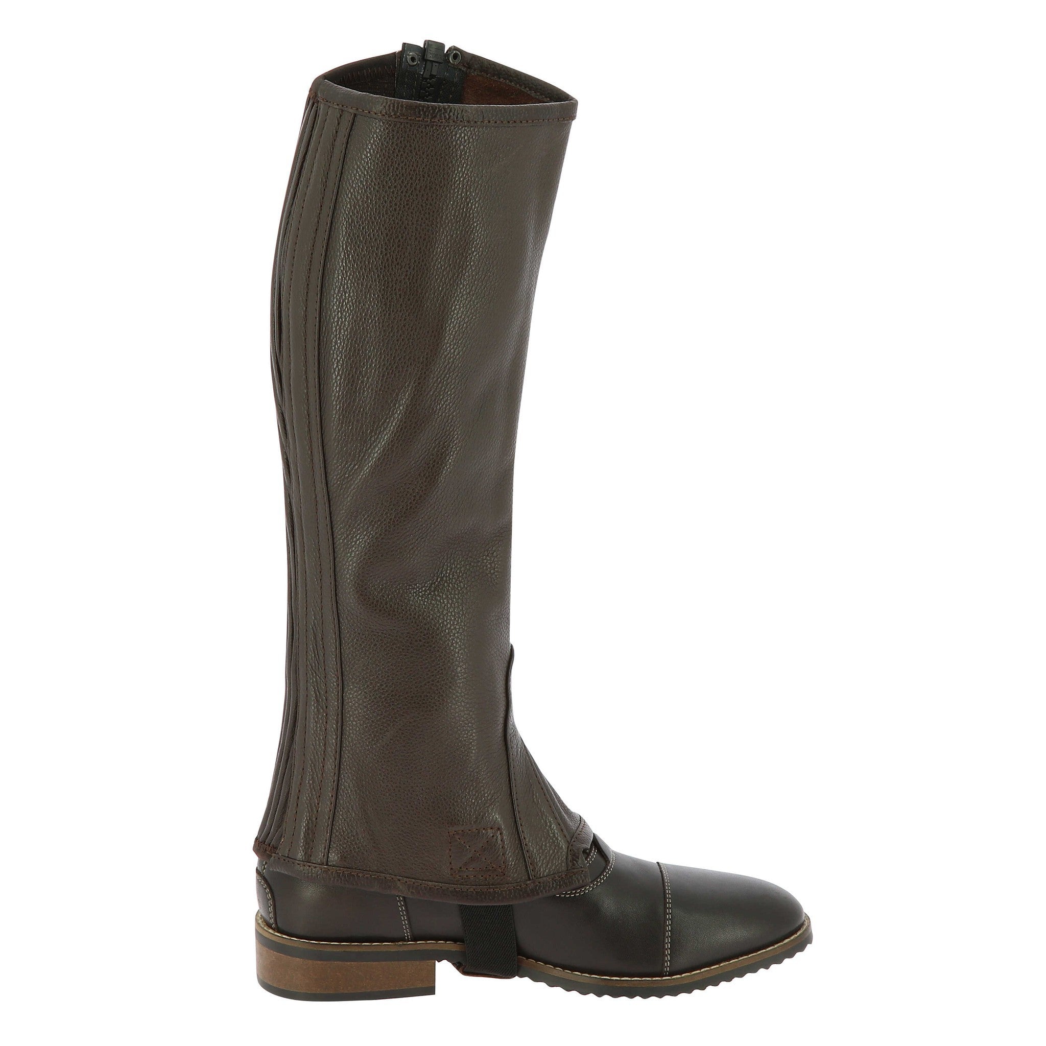 EQUITHÈME Leather half-chaps - Adult Brown 913015403