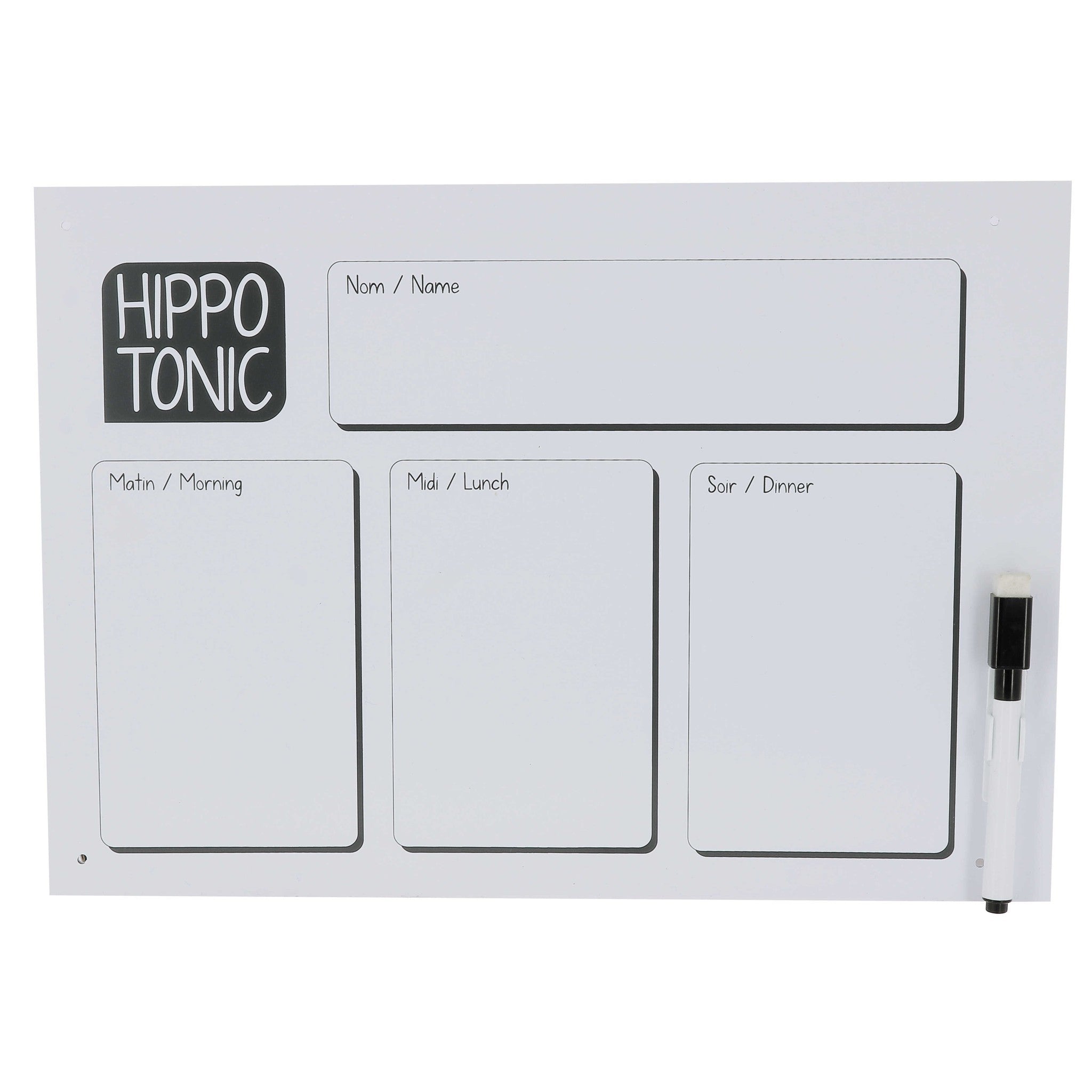 Hippo-tonic Ration Plate with felt backing White 704114001