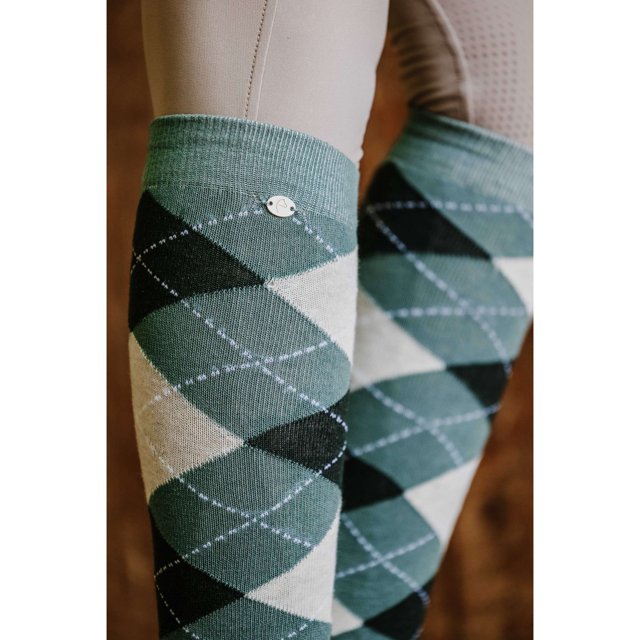 EQUITHÈME Argyle socks - Women Green/grey 986391471
