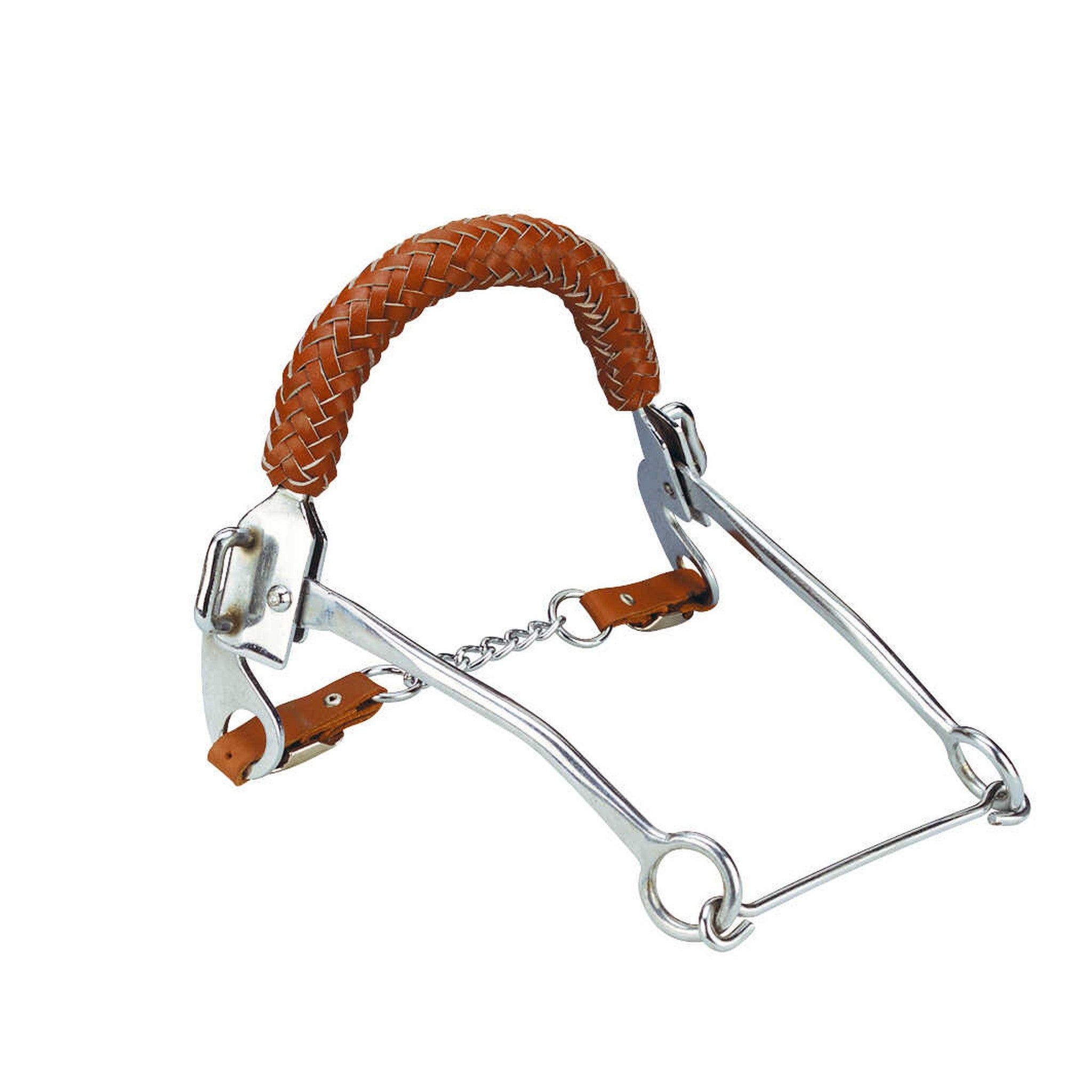 Feeling Hackamore Bit with braided leather noseband 607801