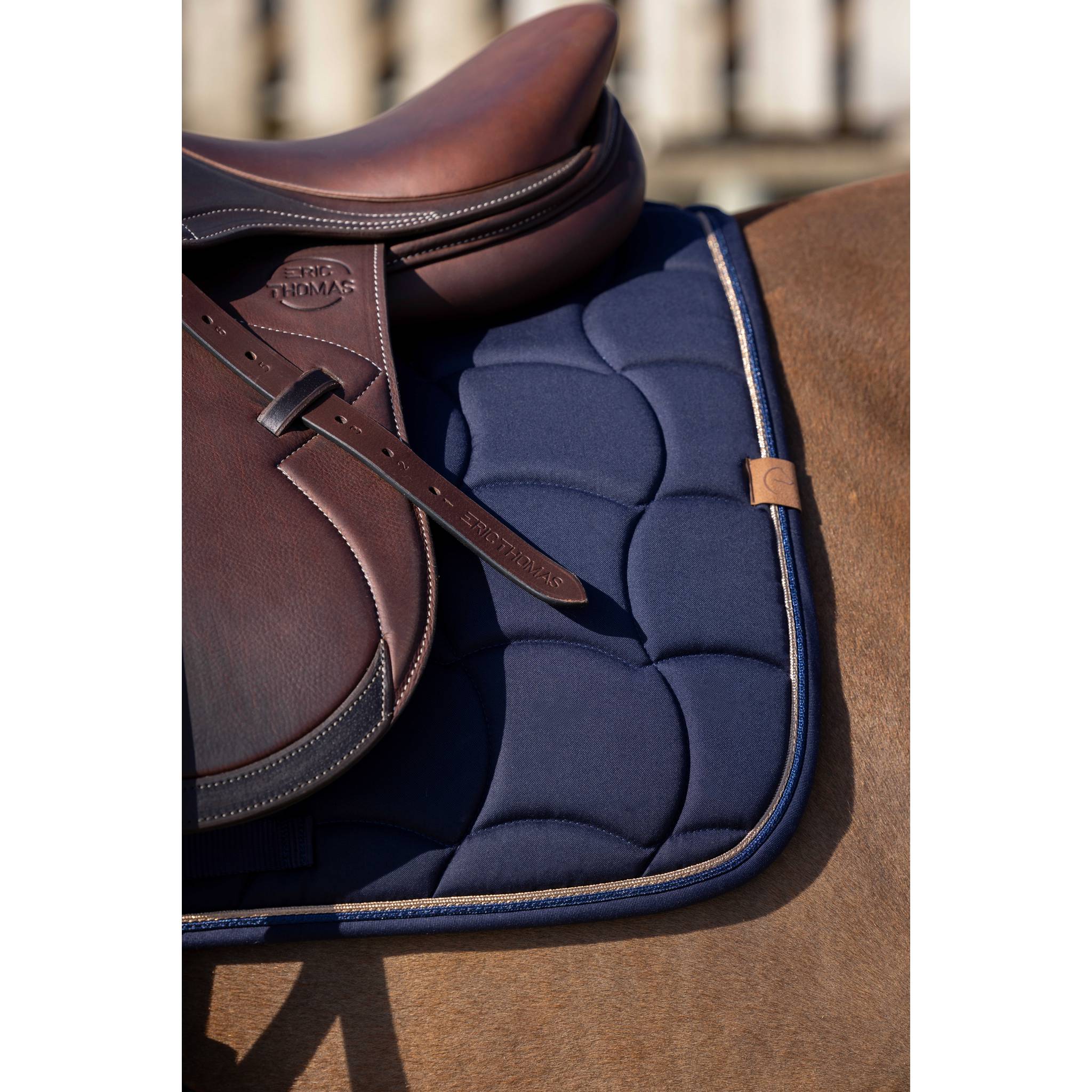 EQUITHÈME Shiny All-Purpose Saddle Pad Navy blue - 204762007_ambi_2