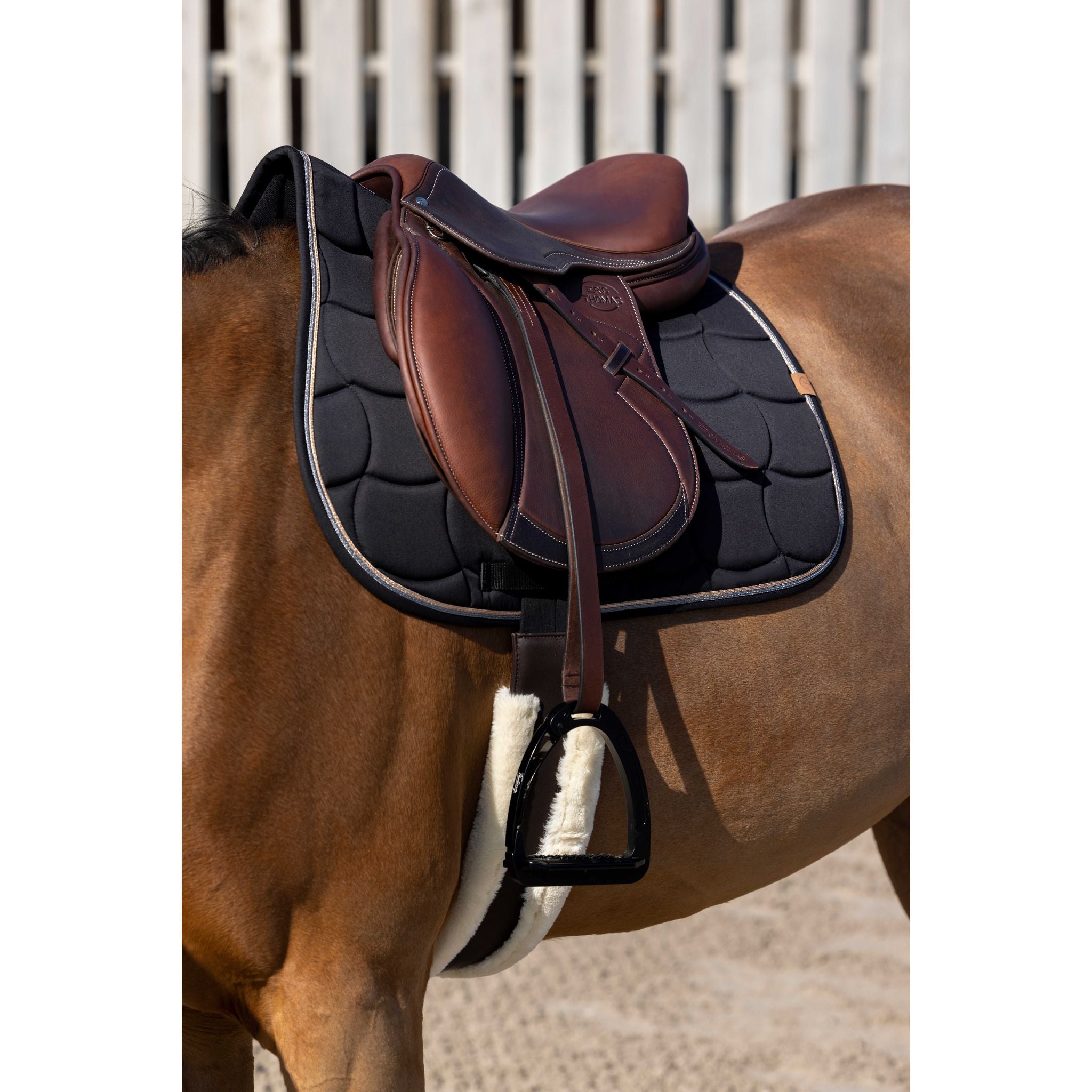 EQUITHÈME Shiny All-Purpose Saddle Pad Black - 204762002_ambi_1