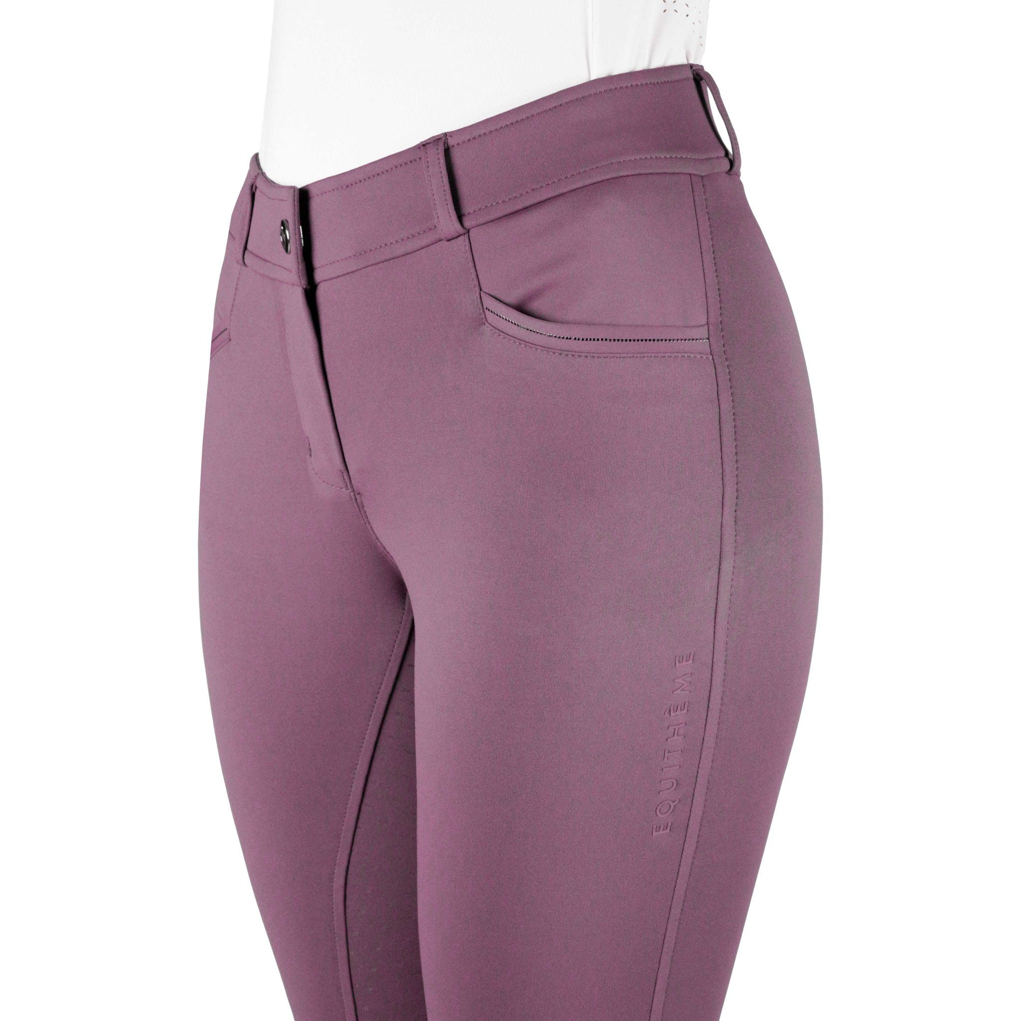 EQUITHÈME Carly Full Silicone Seat Breeches for Women Lilac 979862336