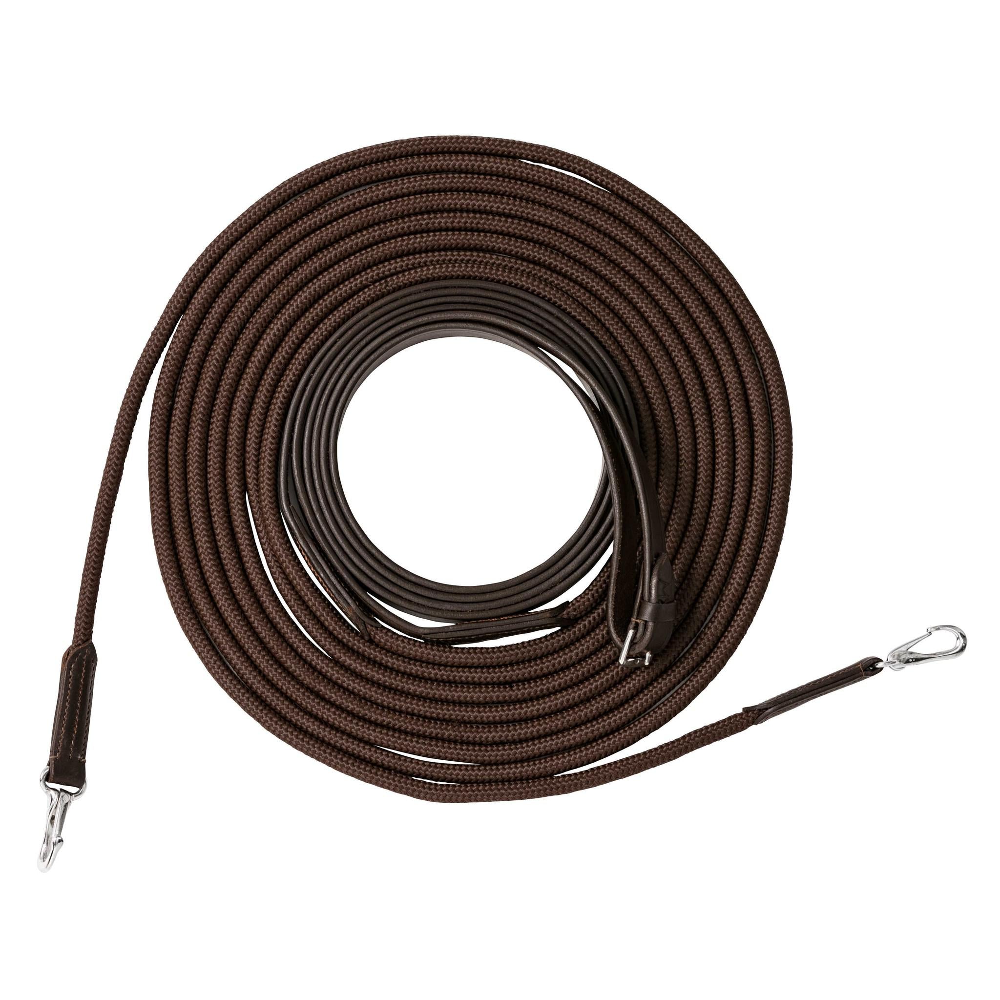 Long reins Riding World leather/rope Havana 305055318