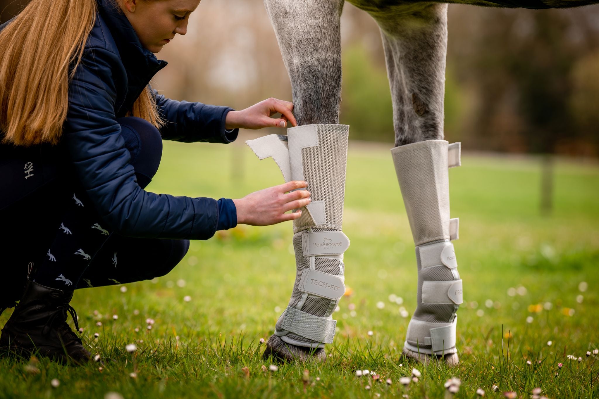 Horseware flyboots Rambo Tech-Fit Grey