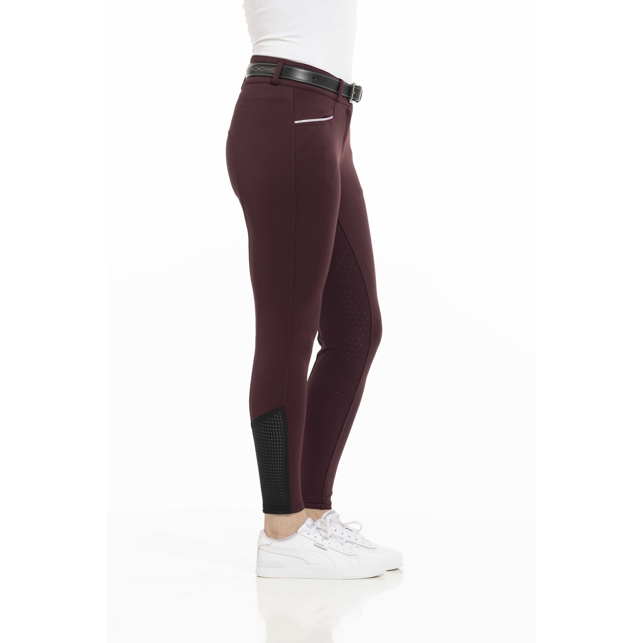 EQUITHÈME Claudine Breeches with silicone full seat - Ladies Burgundy 979788336