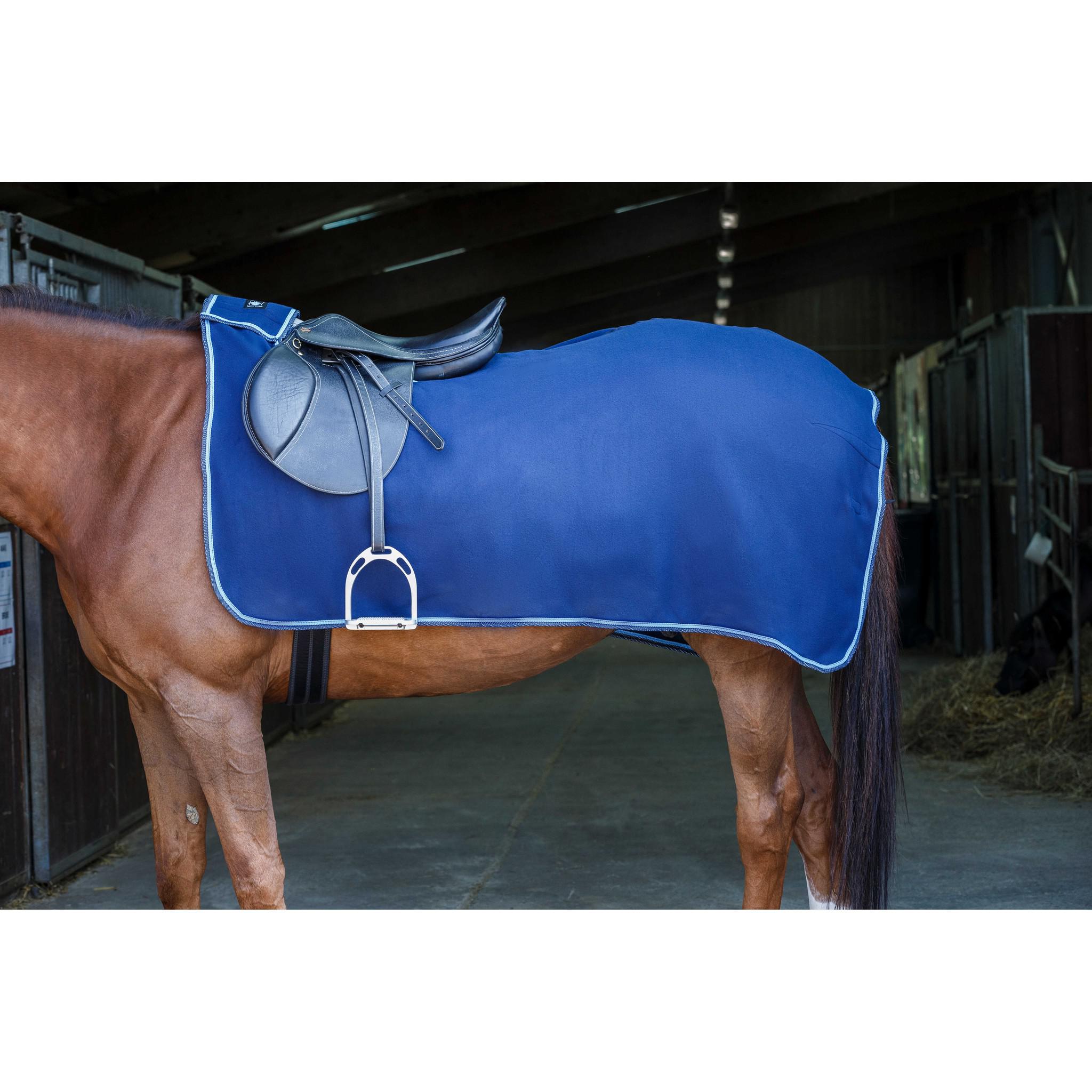 Riding World polar fleece exercise sheet Navy/light blue 400154750