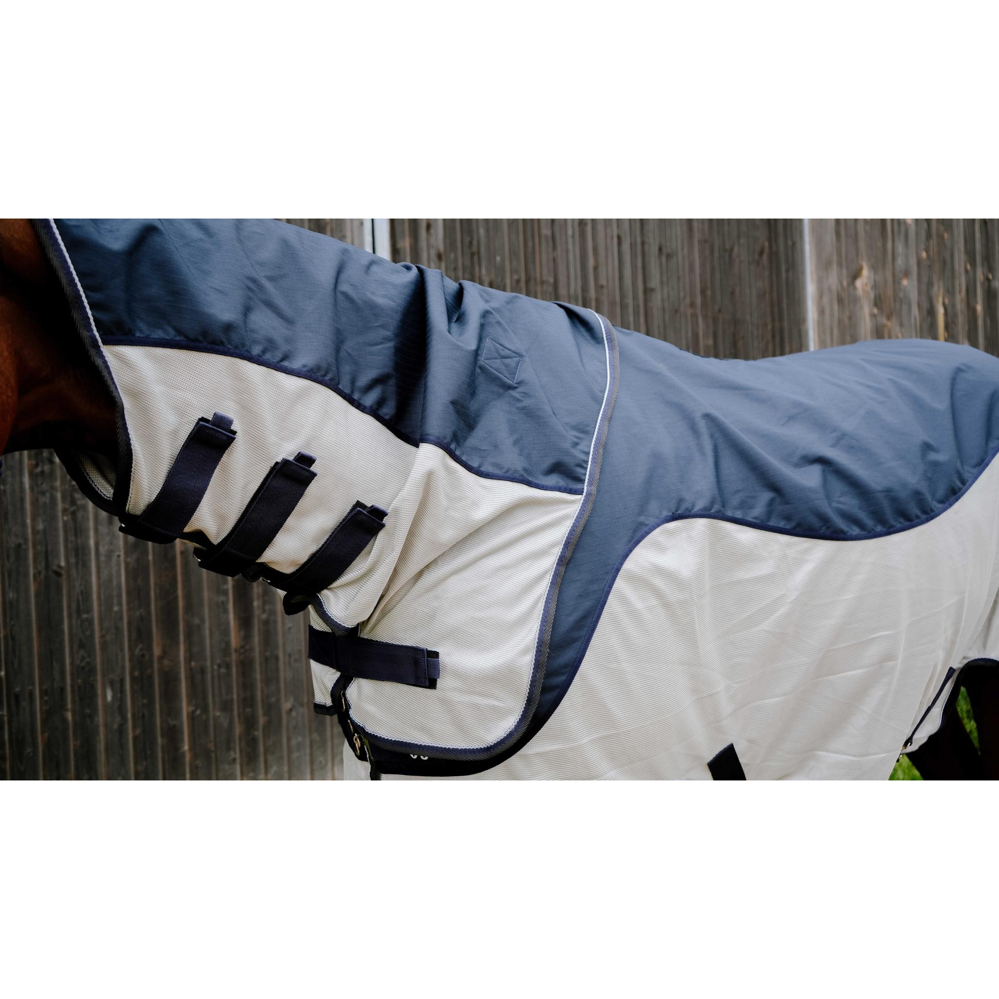 EQUITHÈME Tyrex Combofly Sheet Navy blue/grey - 400006059_ambi_2