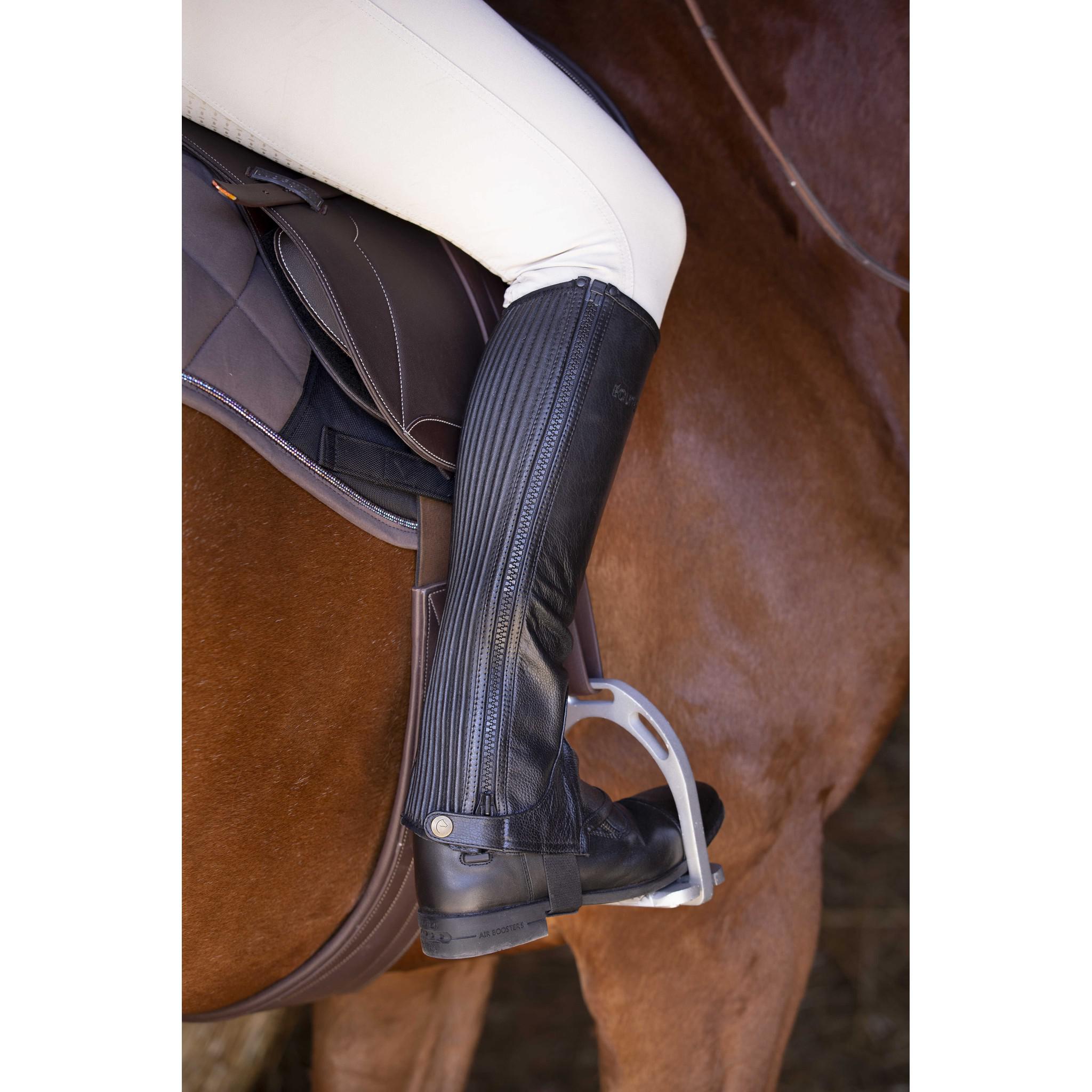 EQUITHÈME Leather half-chaps - Adult Black 913015203