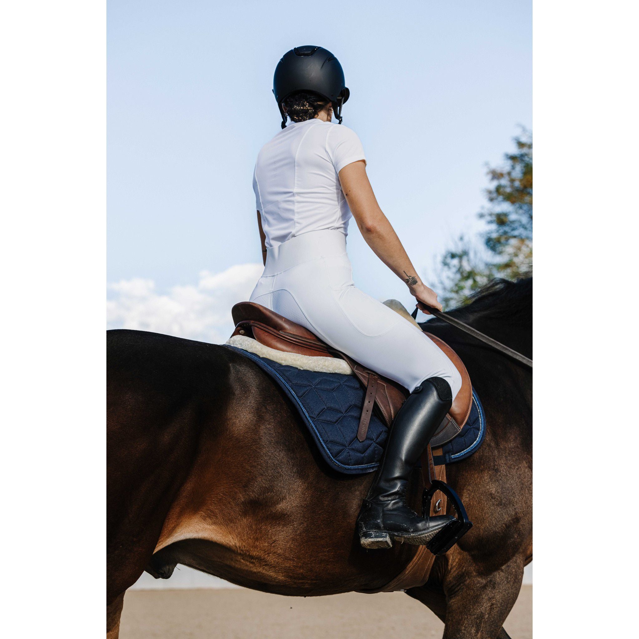 Je t'aime EQUITHÈME Flora seat grip Riding Leggings - Ladies White 979163136