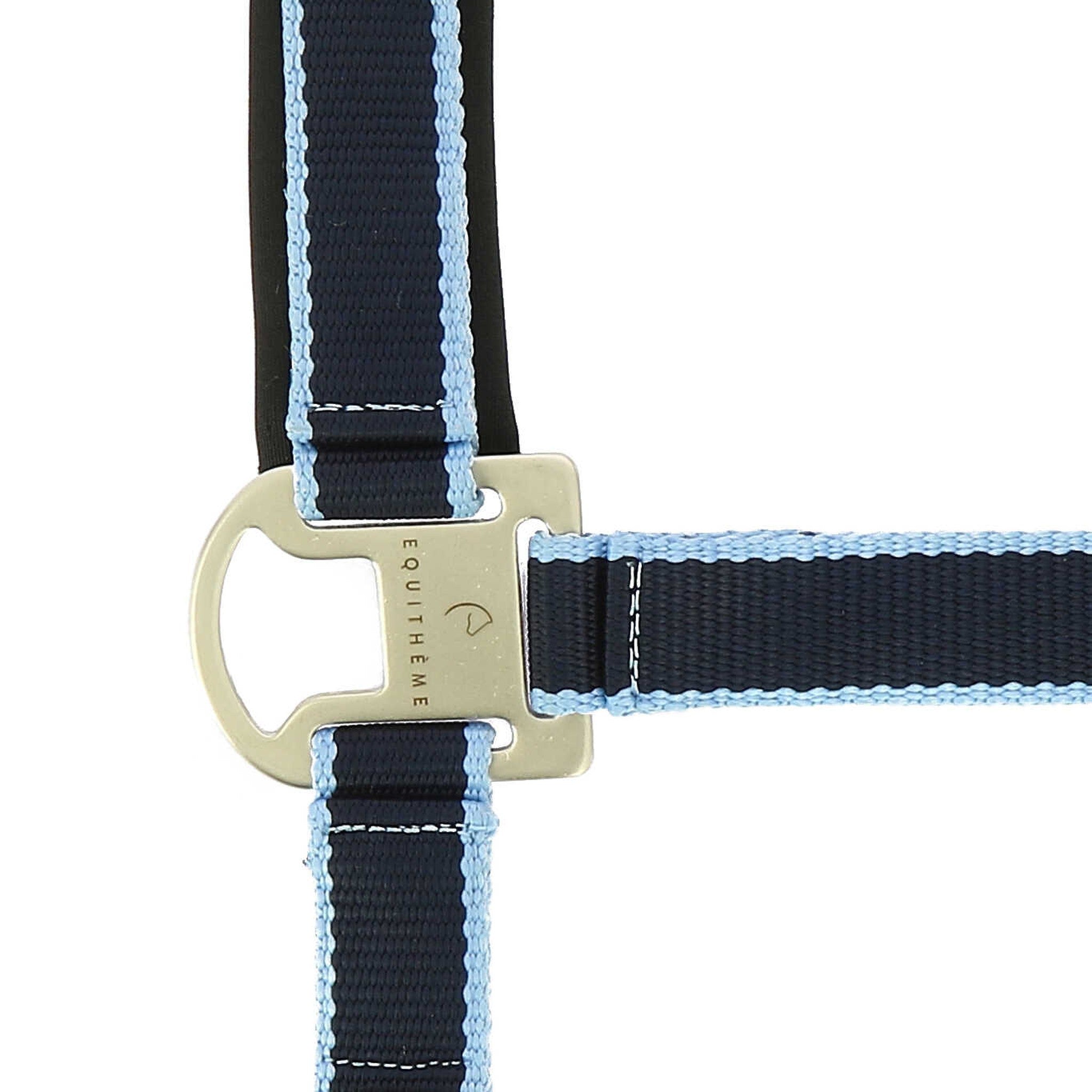 EQUITHÈME Satin Halter + Lead Rope Navy/light blue 510605127