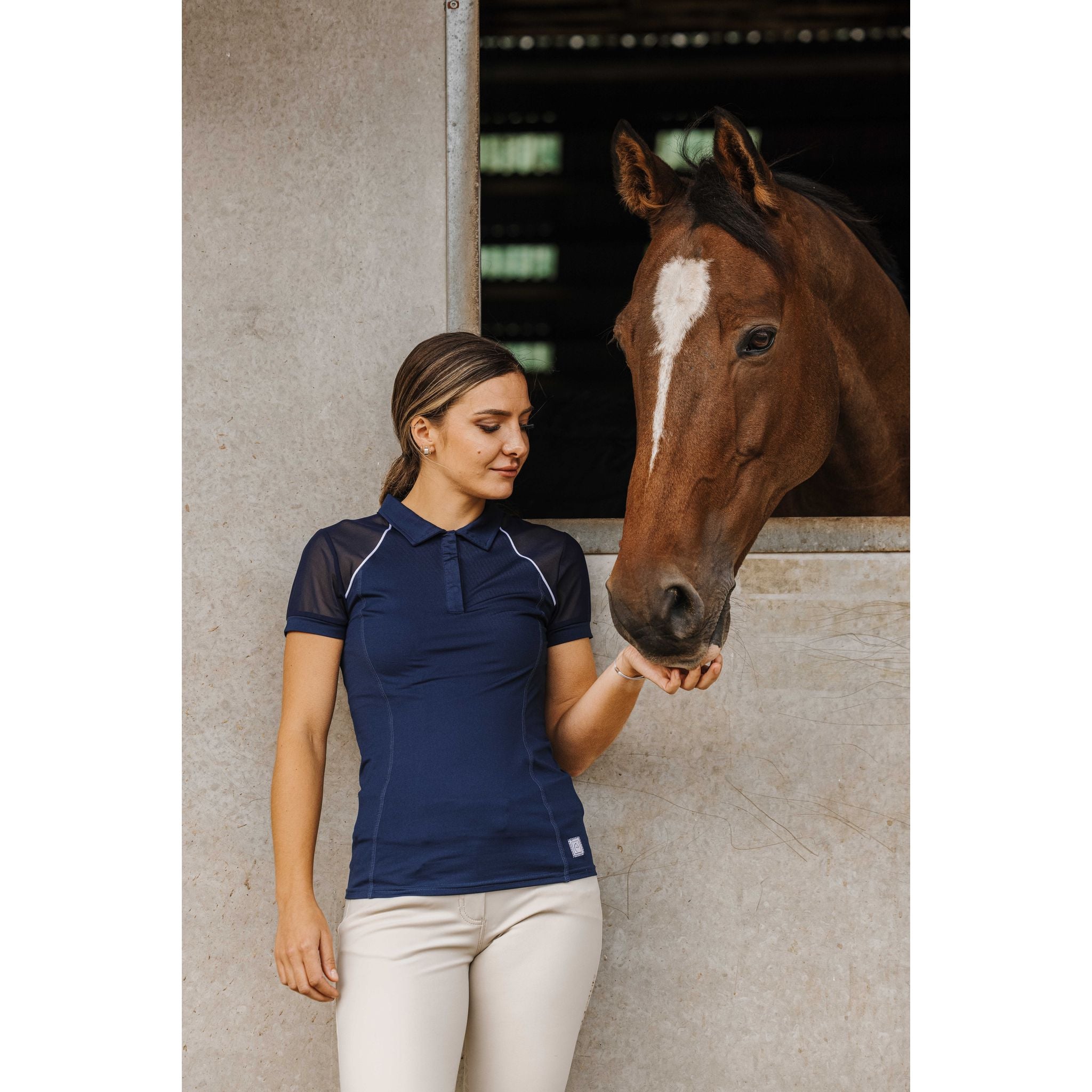 EQUITHÈME Originals Agathe Polo Shirt - Women - Navy blue - 963077071_ambi_2