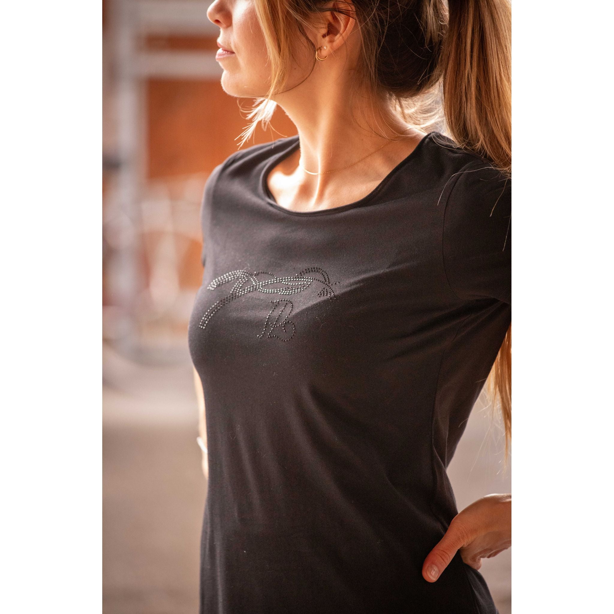 Penelope Iconic Strass T-Shirt - Women's Black - 963417021_ambi_2