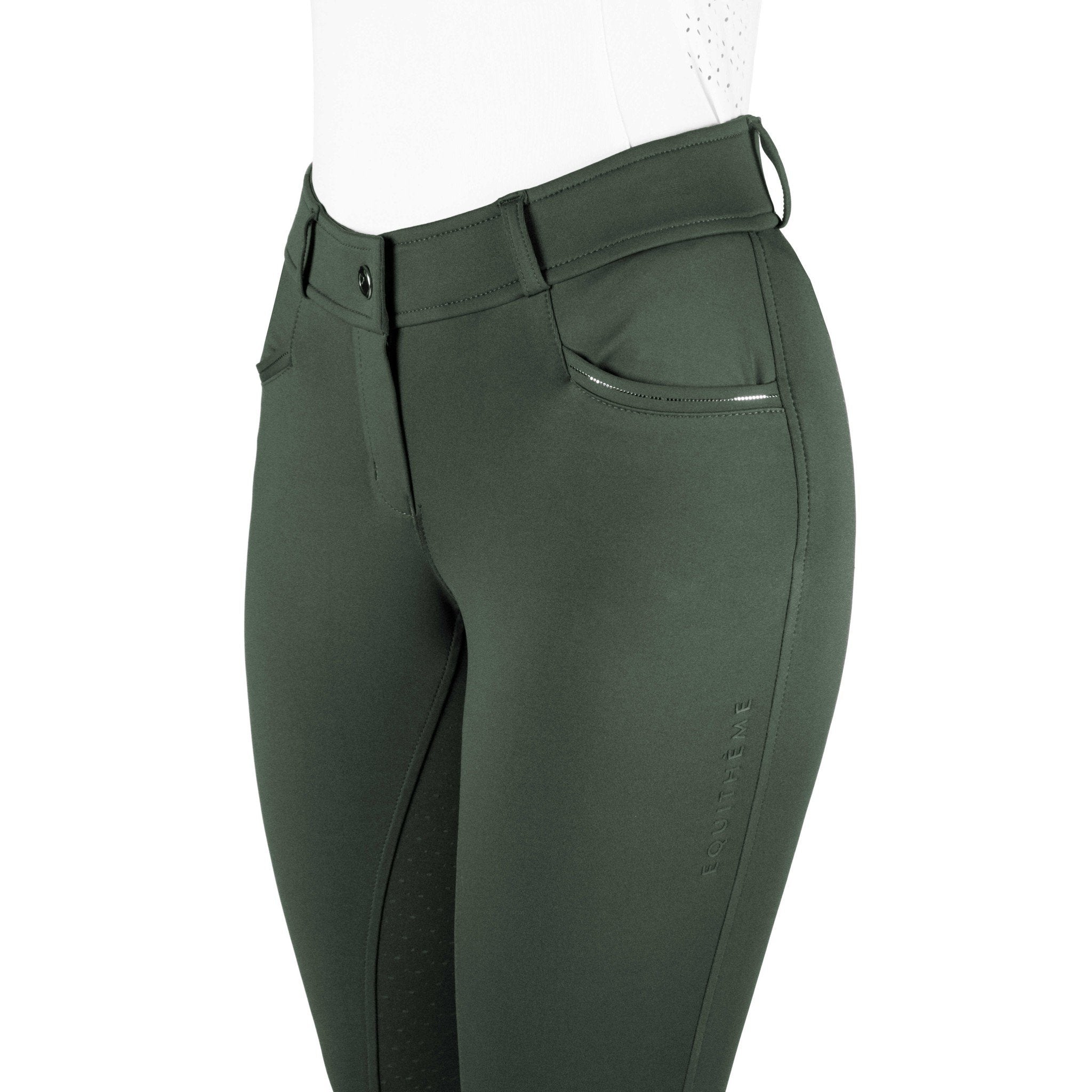 EQUITHÈME Carly Full Silicone Seat Breeches for Women Khaki 979862936