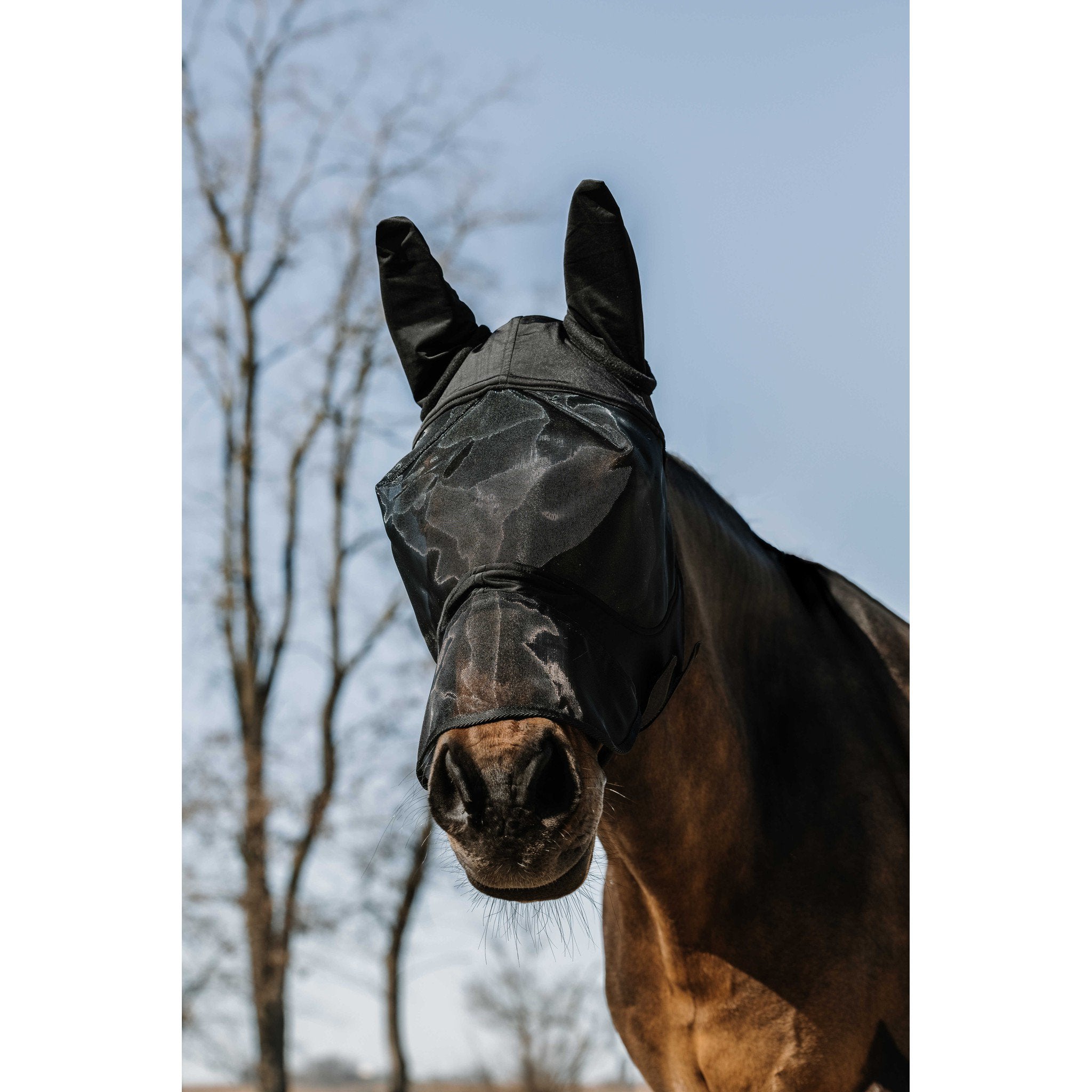EQUITHÈME Soft UV Protection Fly Mask + Nose Black 306032203
