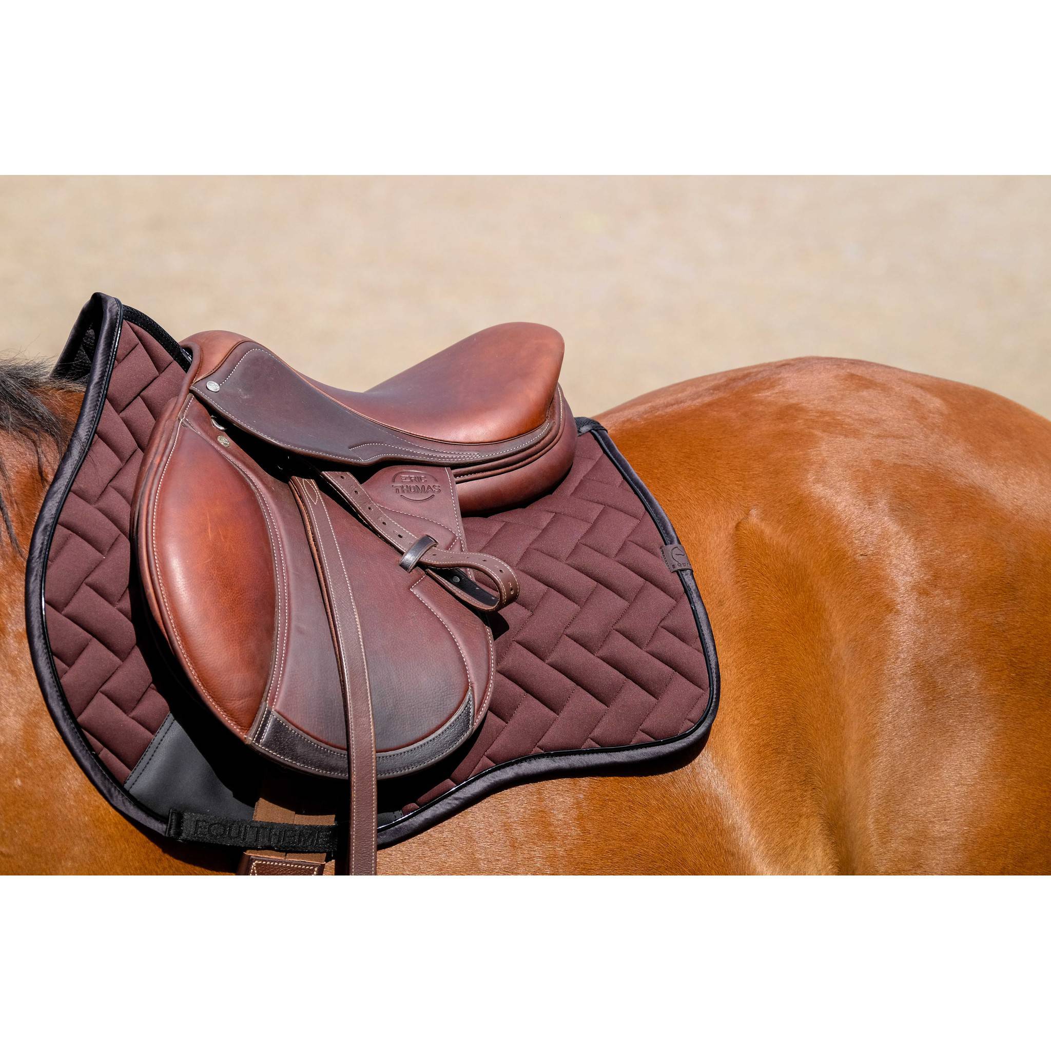 EQUITHÈME Impulsion Saddle Pad - All purpose chestnut brown 204006004