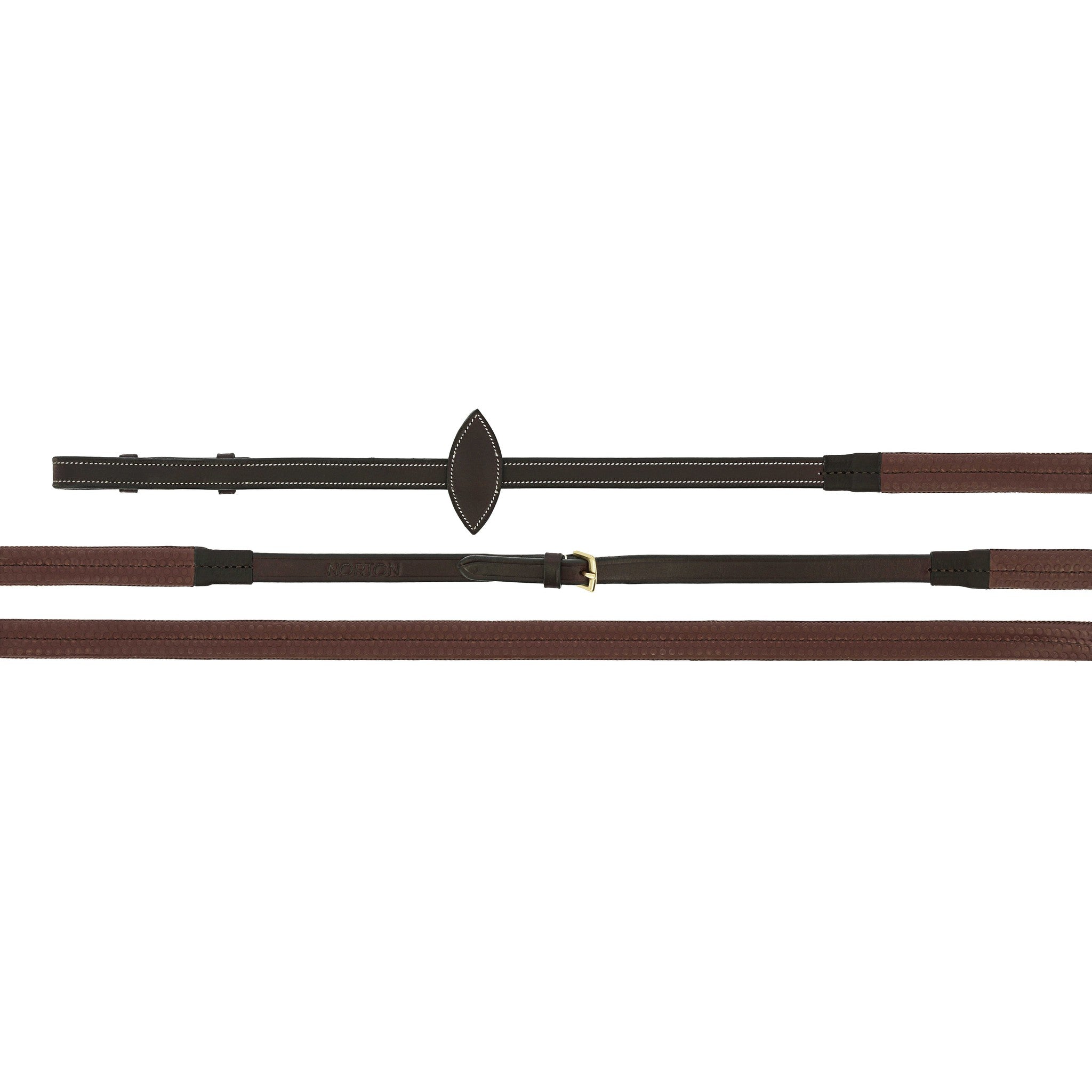 Norton Pro Rubber Reins - Oiled Leather Havana - 305043318_packshot_1