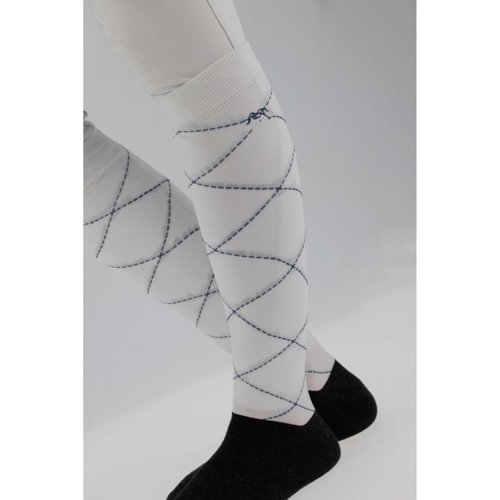 Pénélope Luxe Stripes & Cross socks - Ladies White 986803012