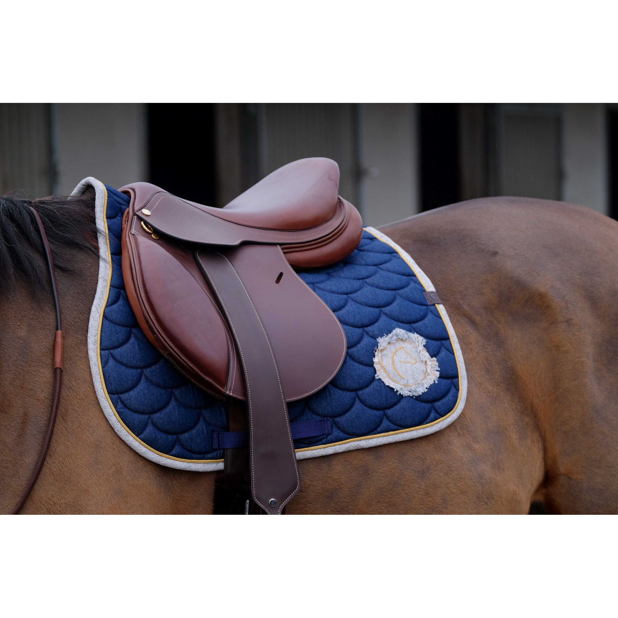 EQUITHÈME Denim All-Purpose Saddle Pad Navy blue - 204771007_ambi_3